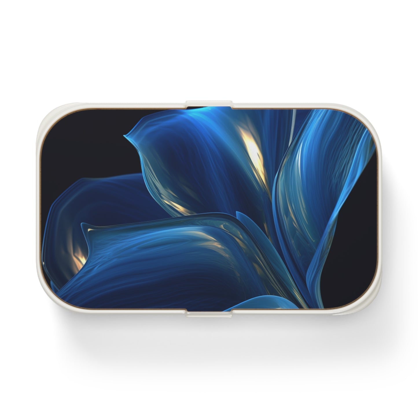 Bento Lunch Box Abstract Blue Tulip 1