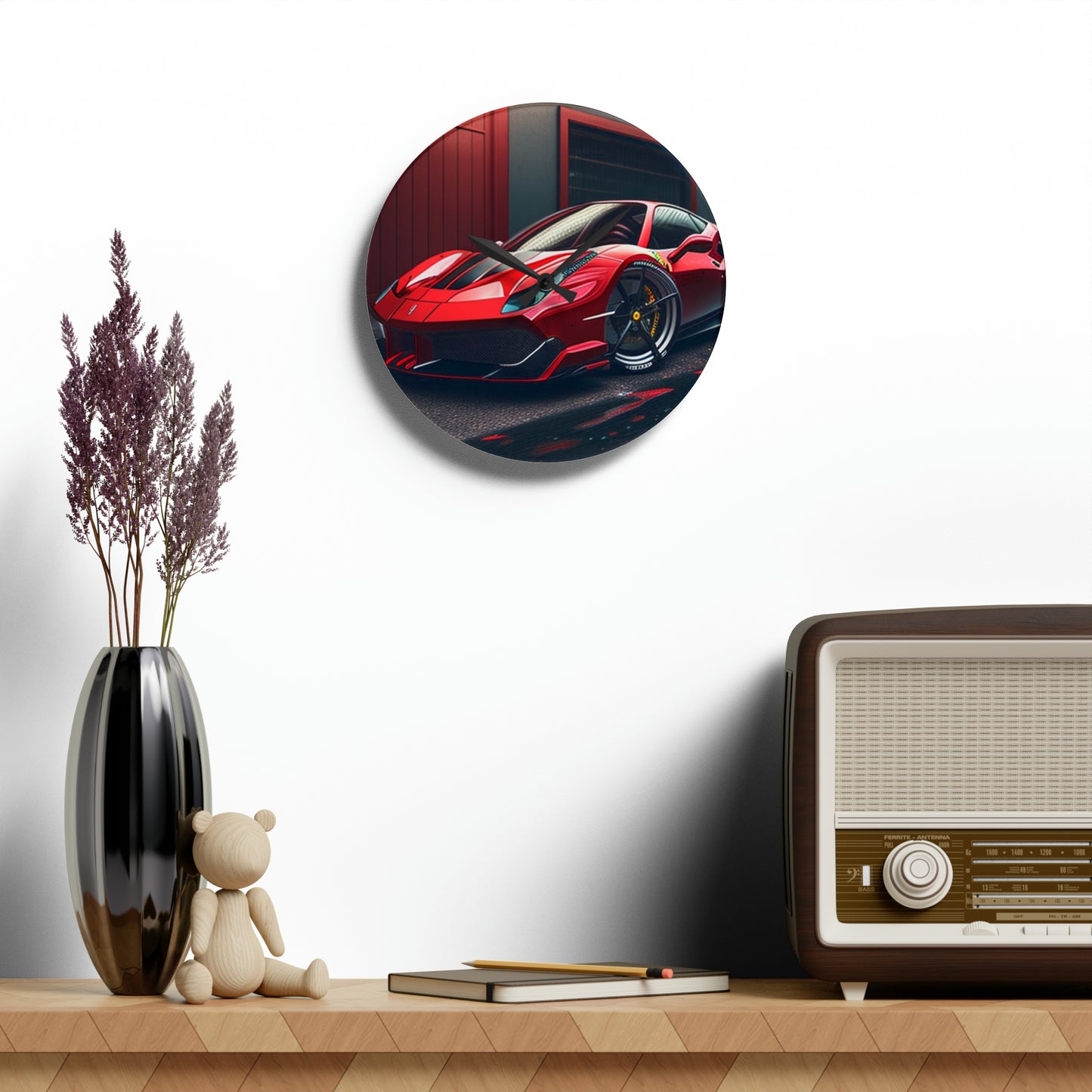 Acrylic Wall Clock Ferrari Hyper 1