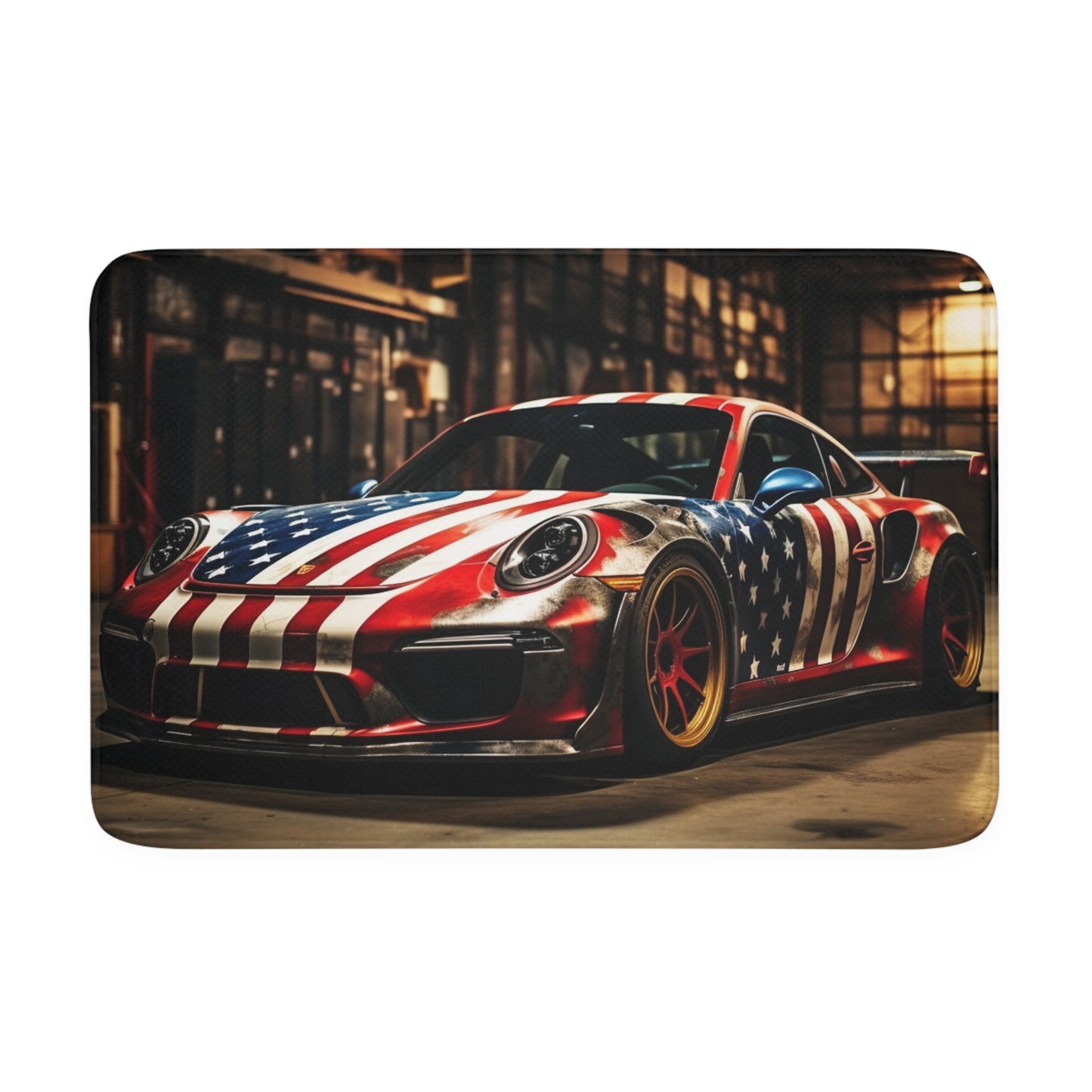 Memory Foam Bath Mat American Flag Porsche 4