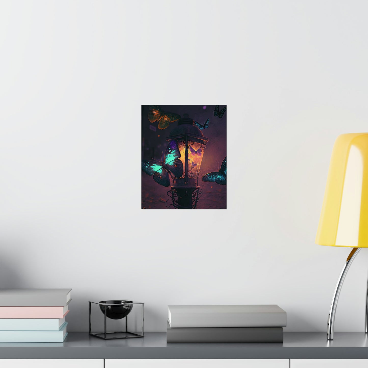 Premium Matte Vertical Posters Street Light Butterfly 4