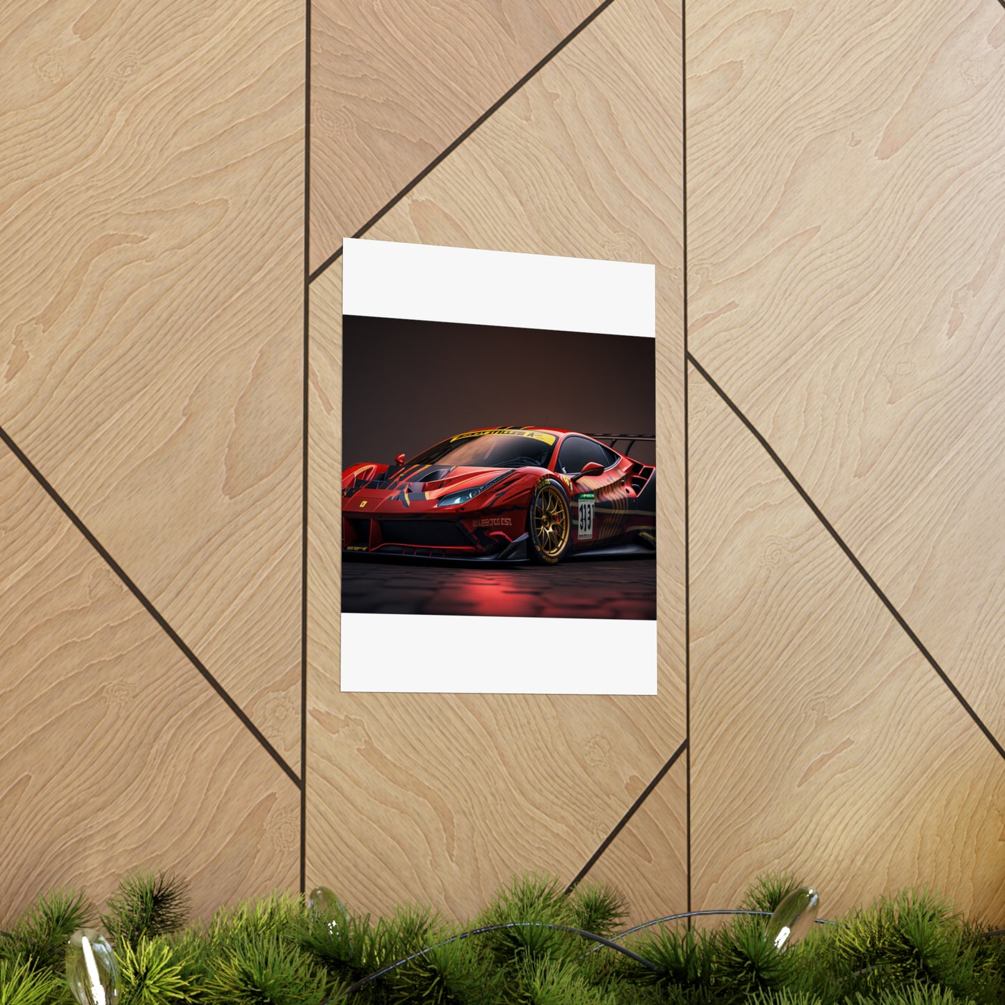 Premium Matte Vertical Posters Ferrari Red 1