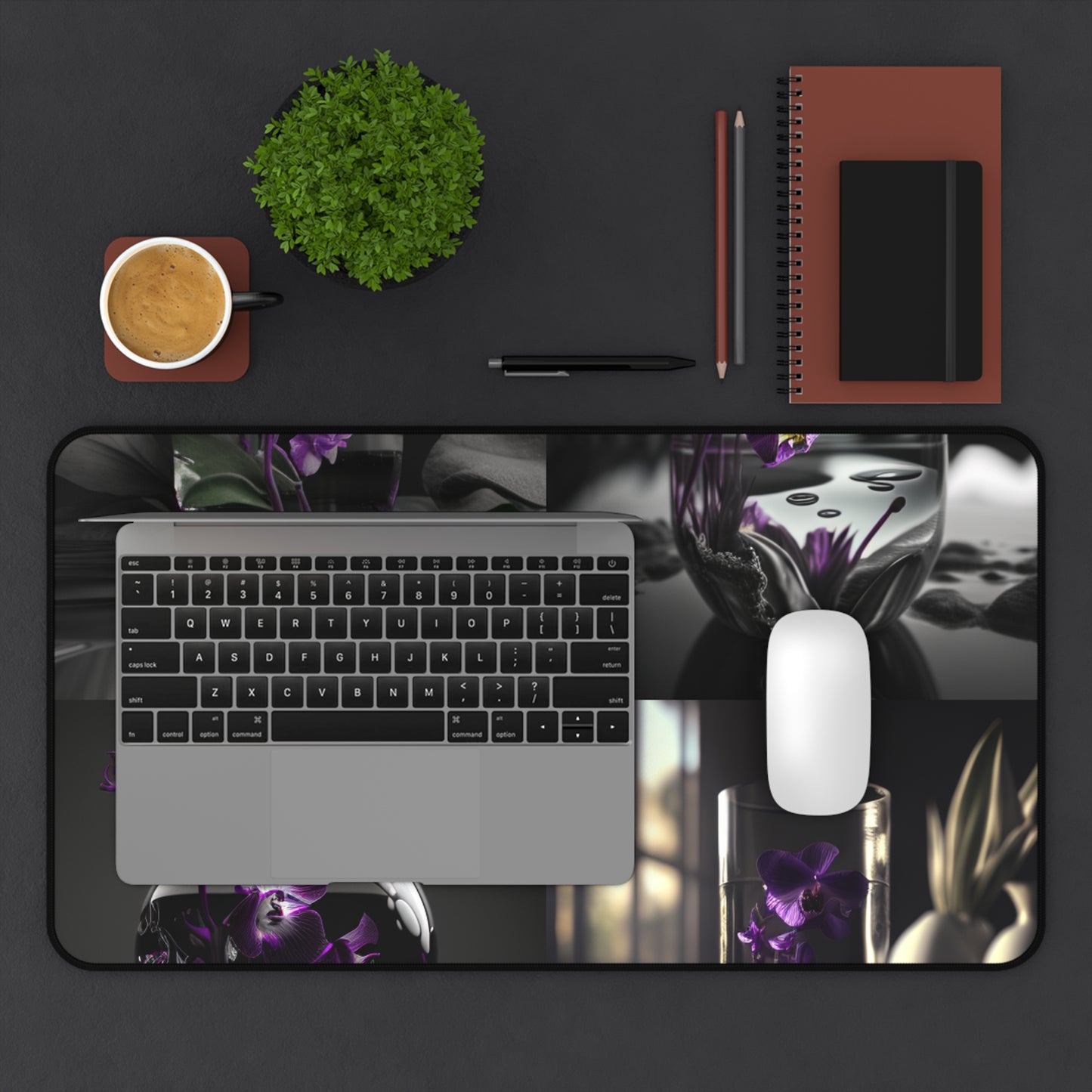 Desk Mat Purple Orchid Glass vase 5