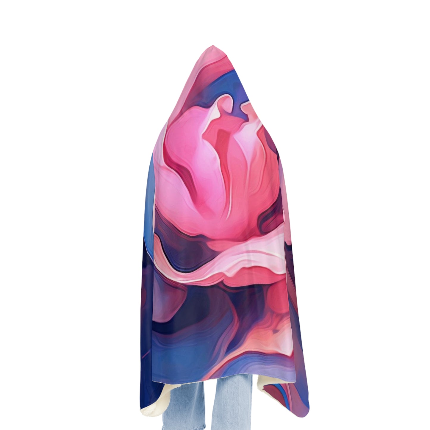 Snuggle Hooded Blanket Pink & Blue Tulip Rose 1