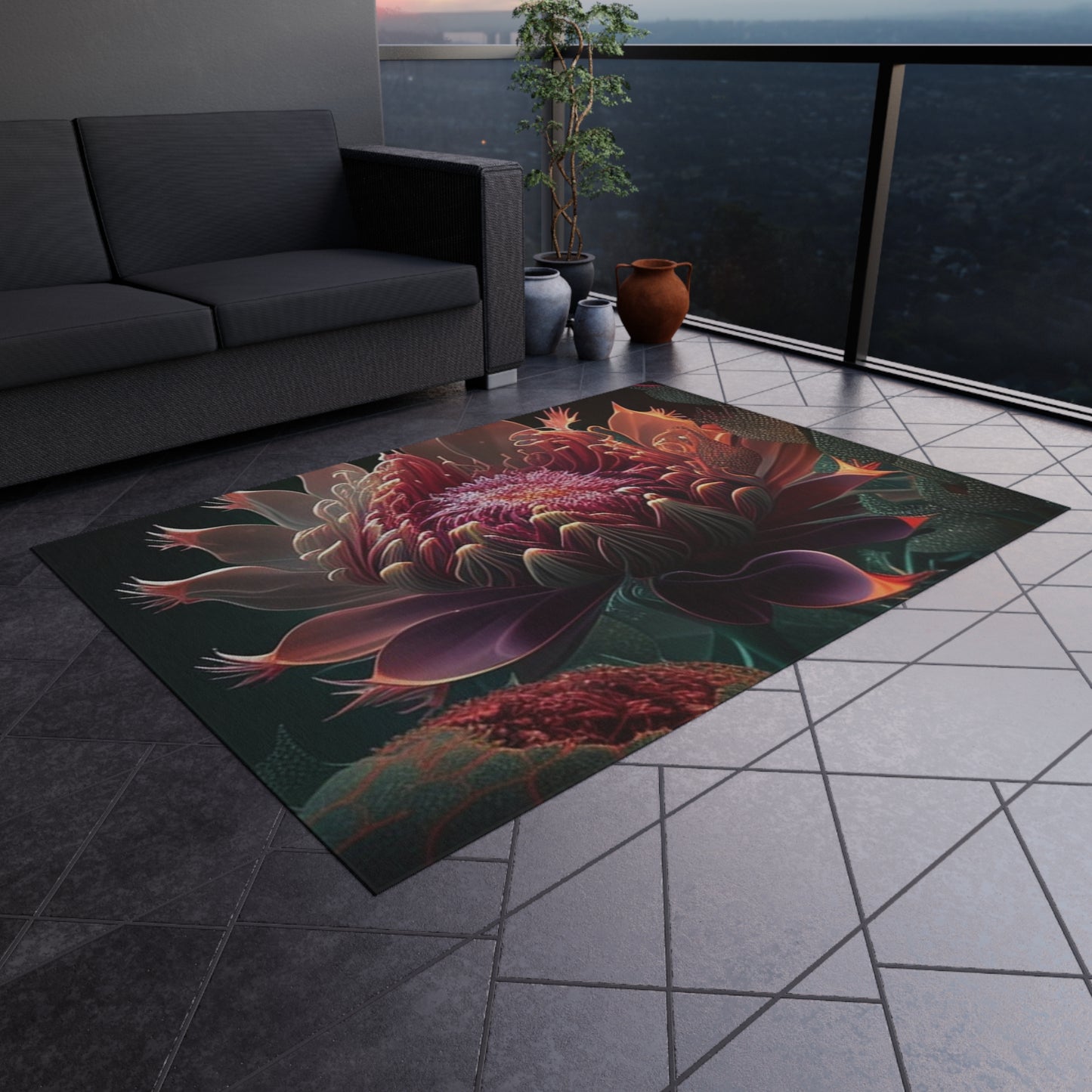 Outdoor Rug  Flower Arangment 1