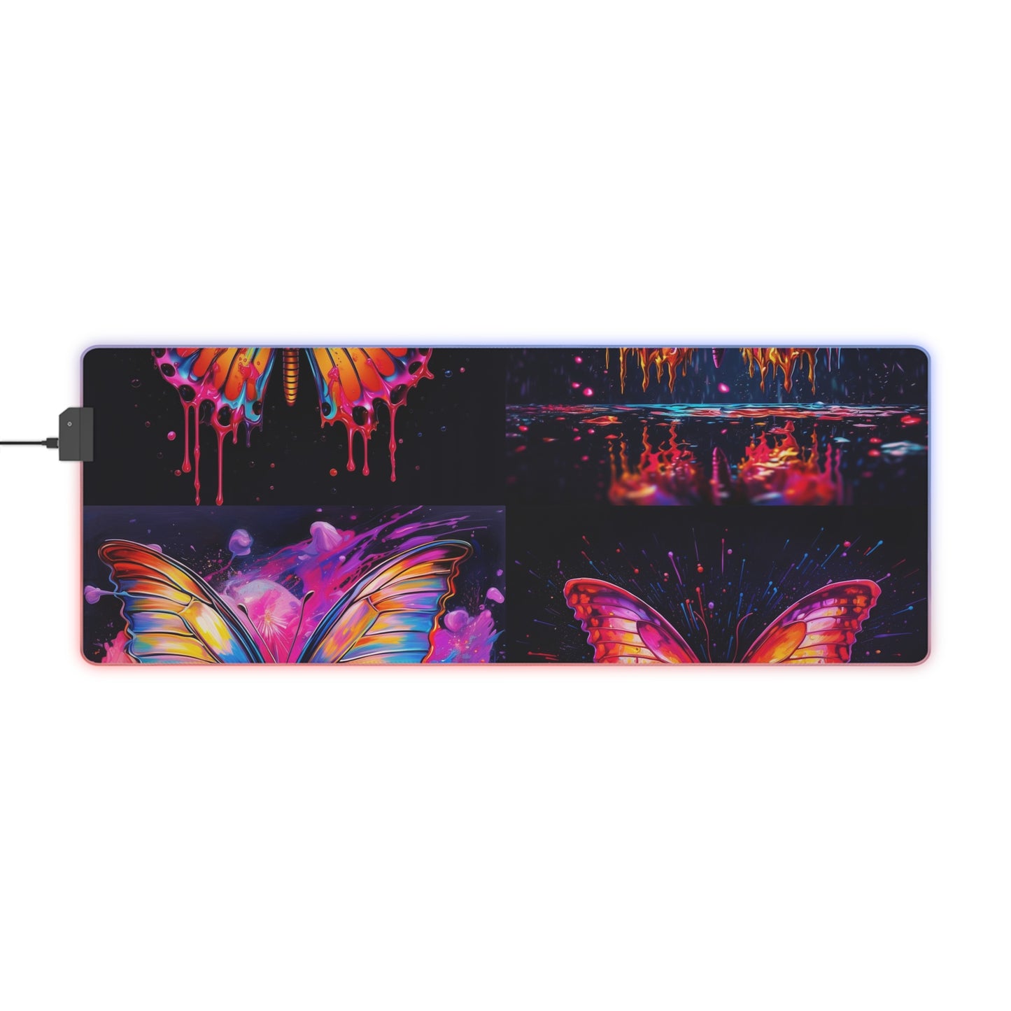 LED Gaming Mouse Pad Pink Butterfly Flair 5