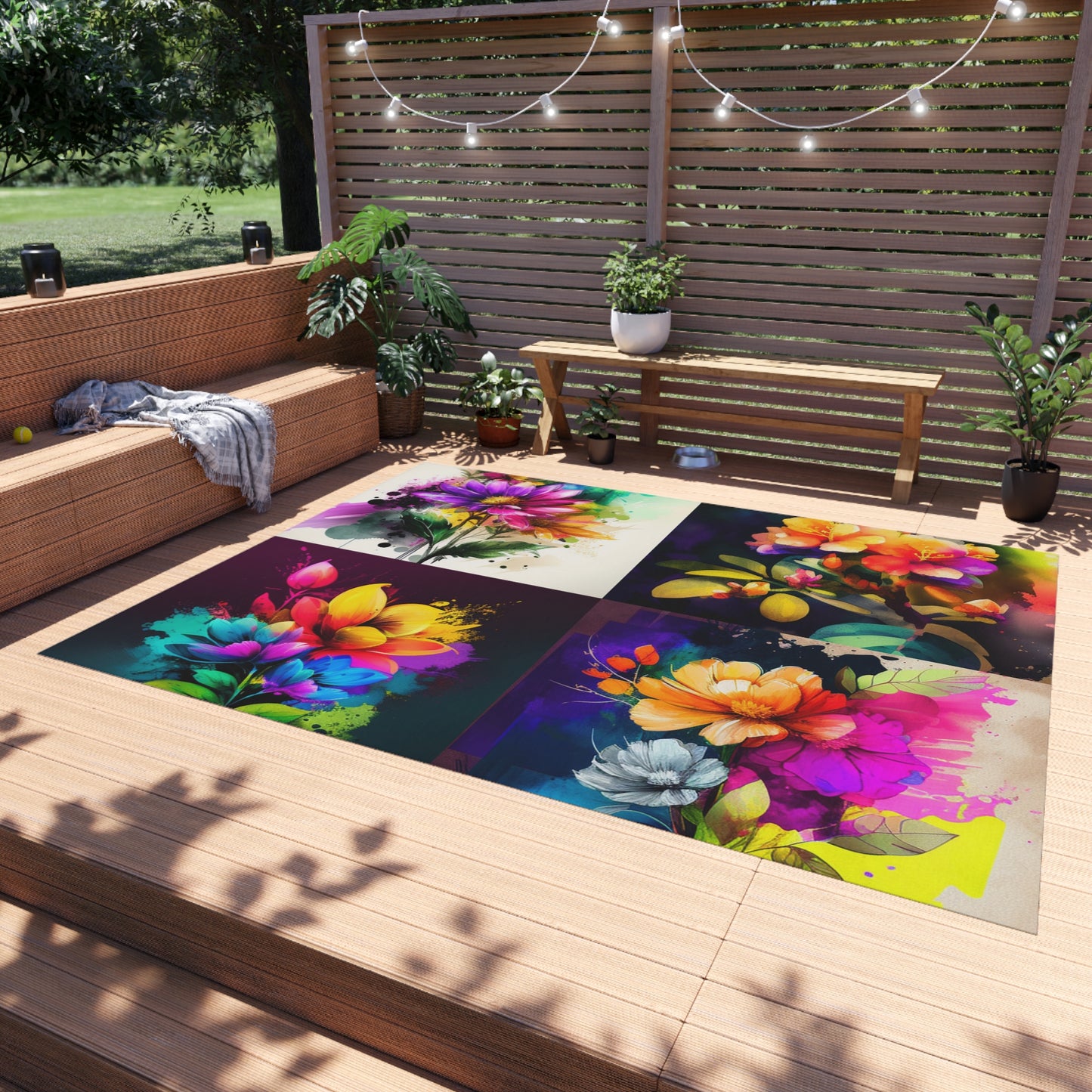 Outdoor Rug  Bright Spring Flowers 5