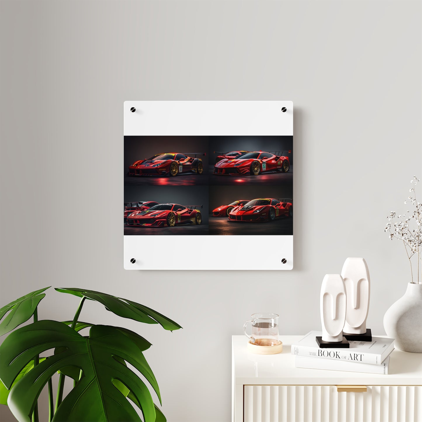 Acrylic Wall Art Panels Ferrari Red 5