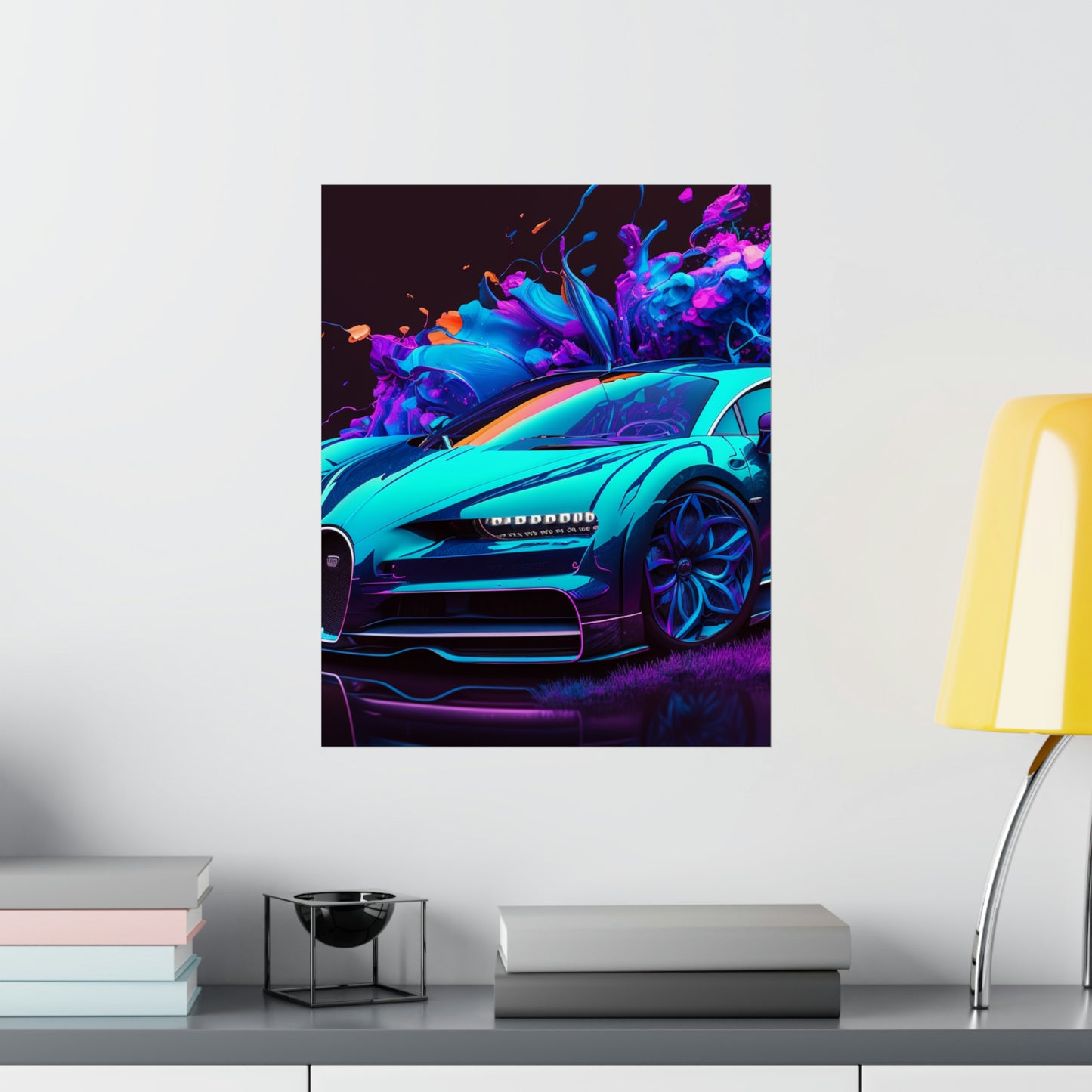 Premium Matte Vertical Posters Bugatti Neon Chiron 3