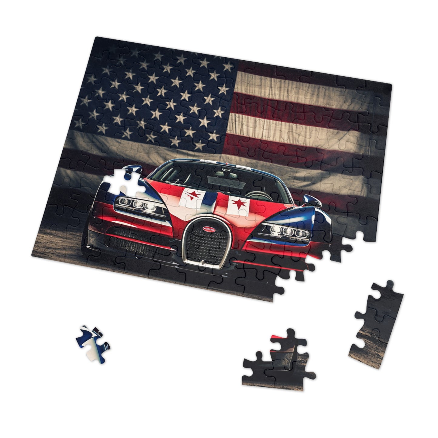 Jigsaw Puzzle (30, 110, 252, 500,1000-Piece) Bugatti American Flag 3