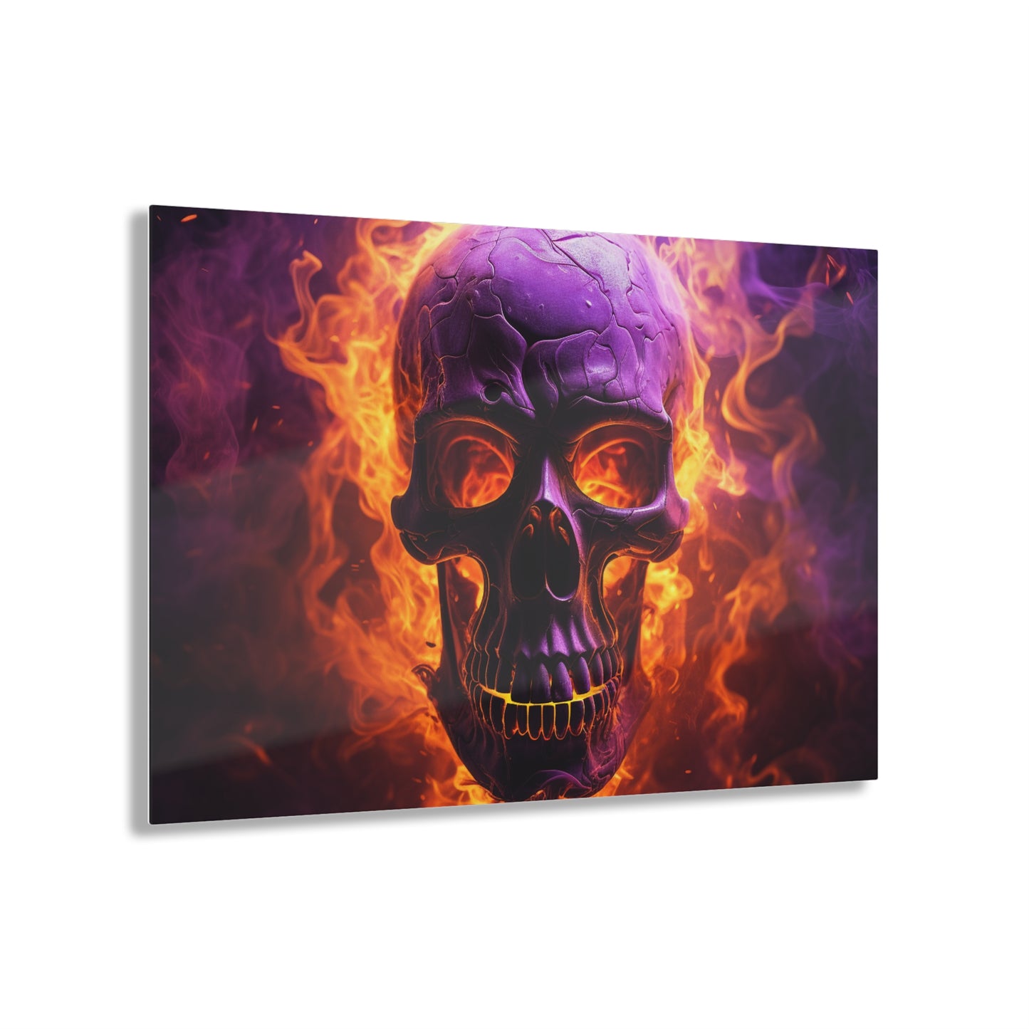 Acrylic Prints Skull Flames 3