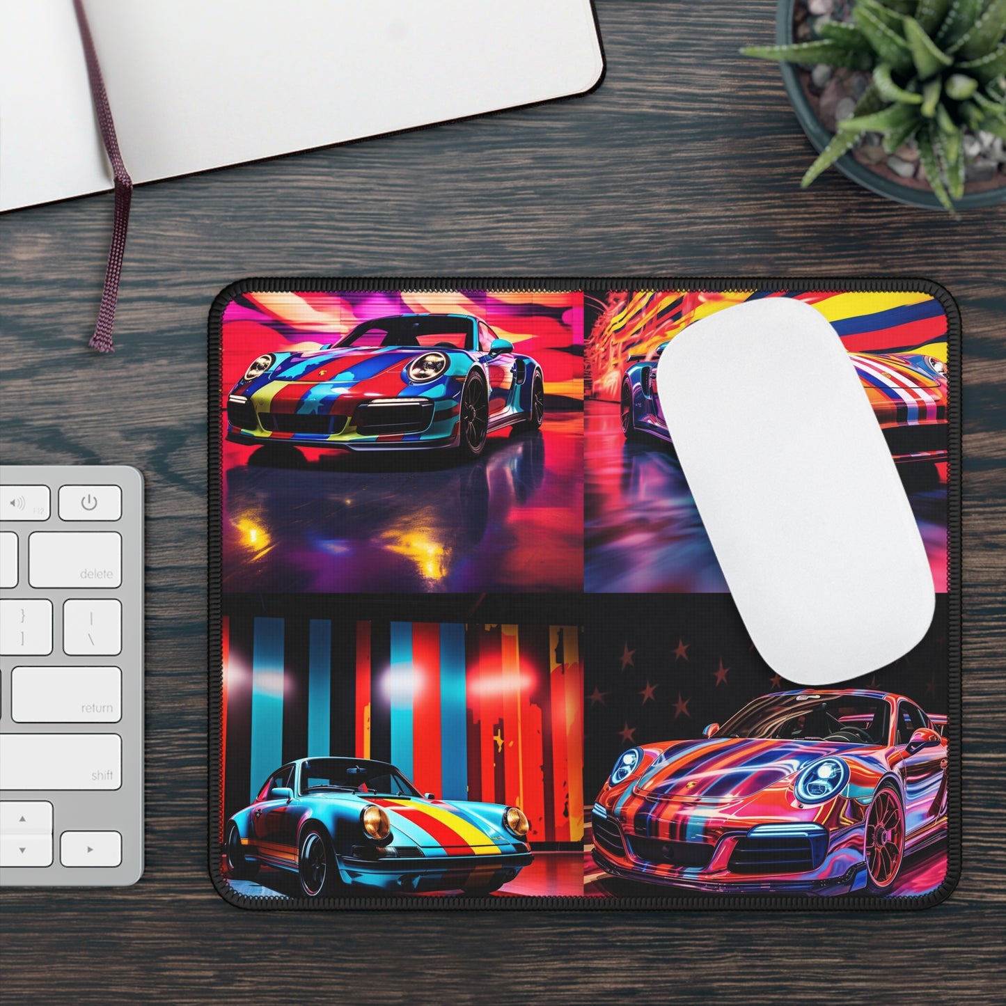 Gaming Mouse Pad  Macro American Flag Porsche 5