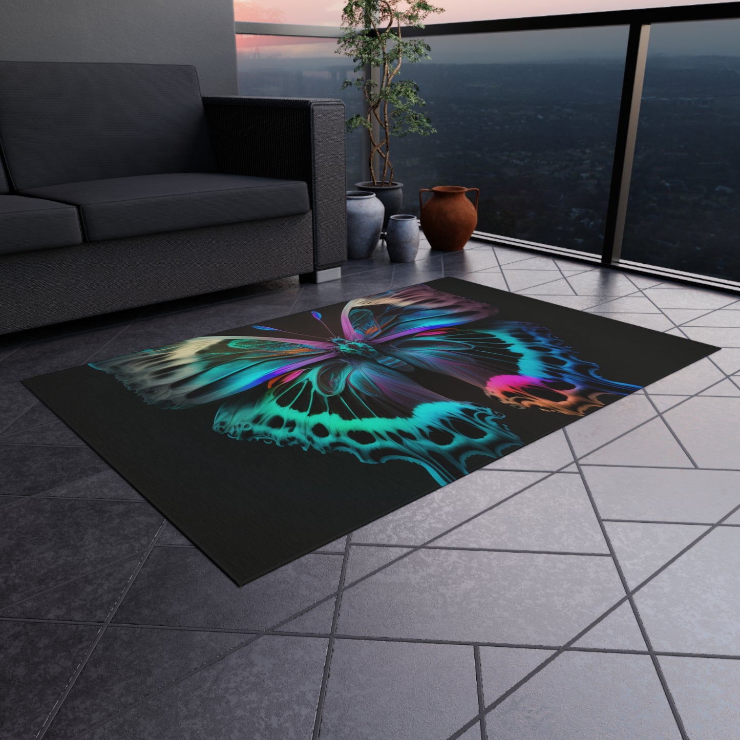 Outdoor Rug  Raw Florescent Glow 2