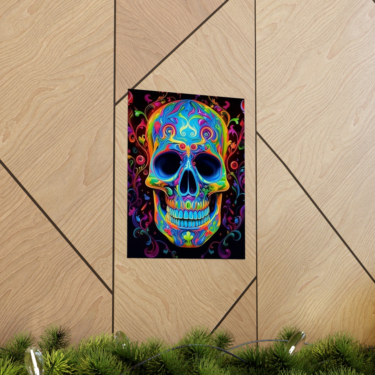 Premium Matte Vertical Posters Macro Skull Color 4