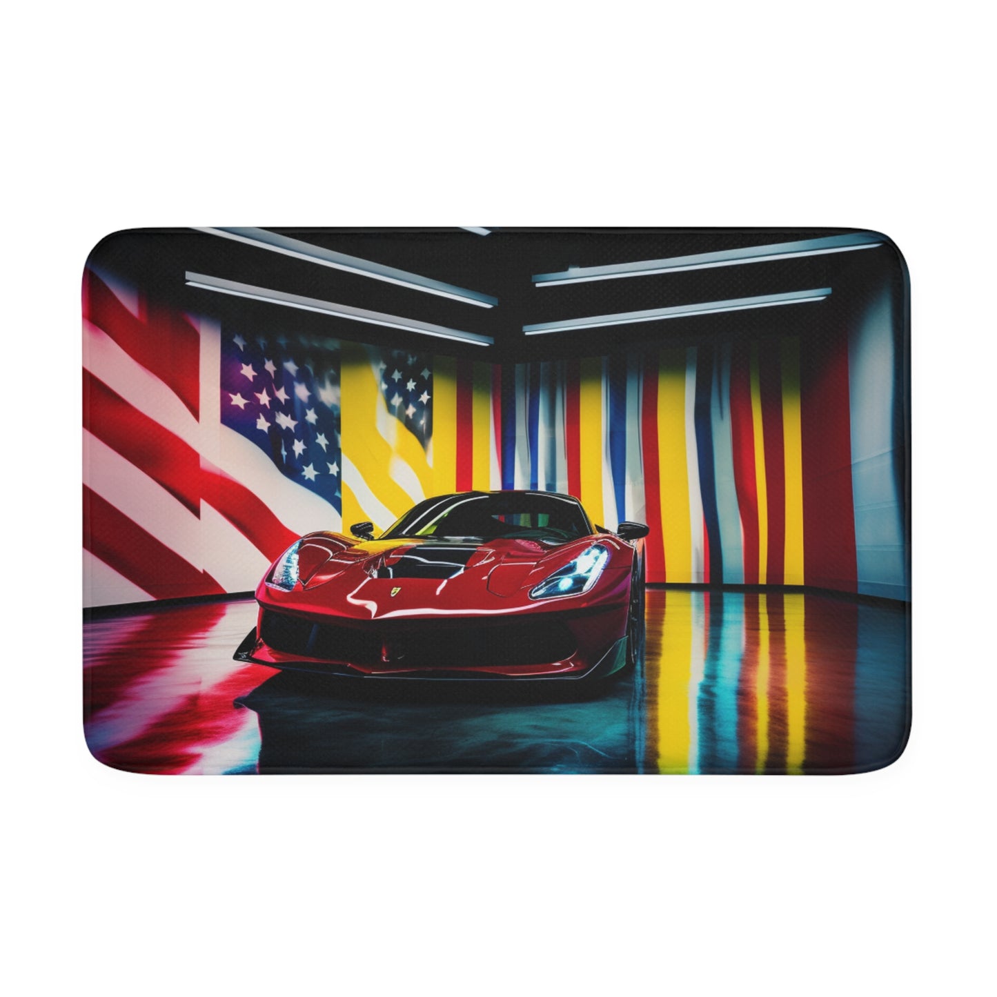 Memory Foam Bath Mat Macro Flag Ferrari 2