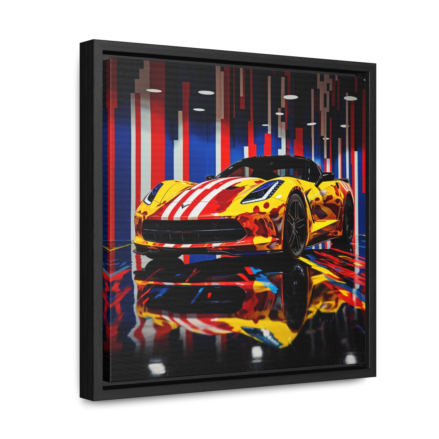 Gallery Canvas Wraps, Square Frame Macro Flag Ferrari 4