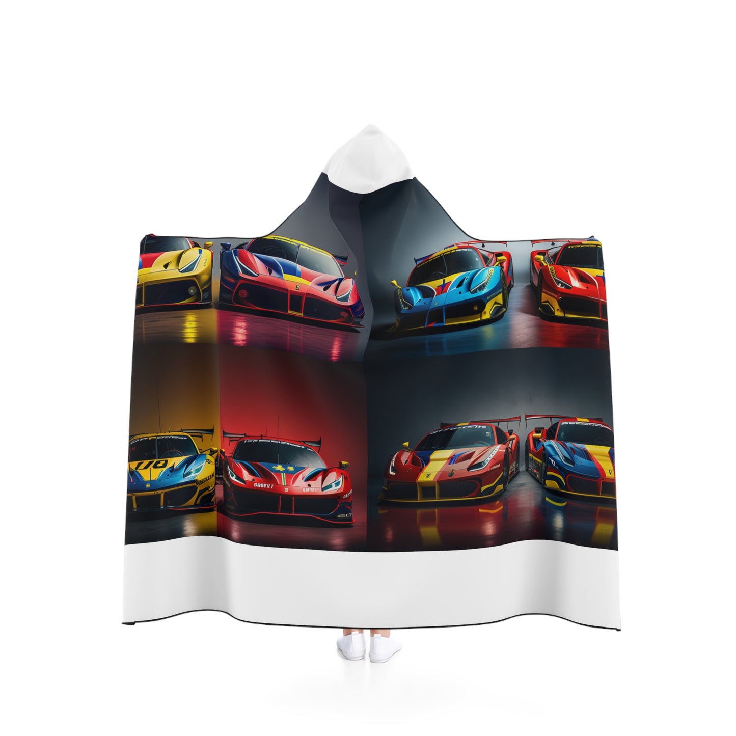 Hooded Blanket Ferrari Red Blue 5