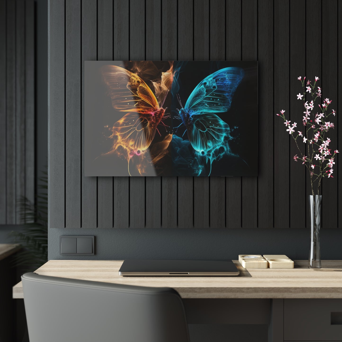 Acrylic Prints Kiss Neon Butterfly 9