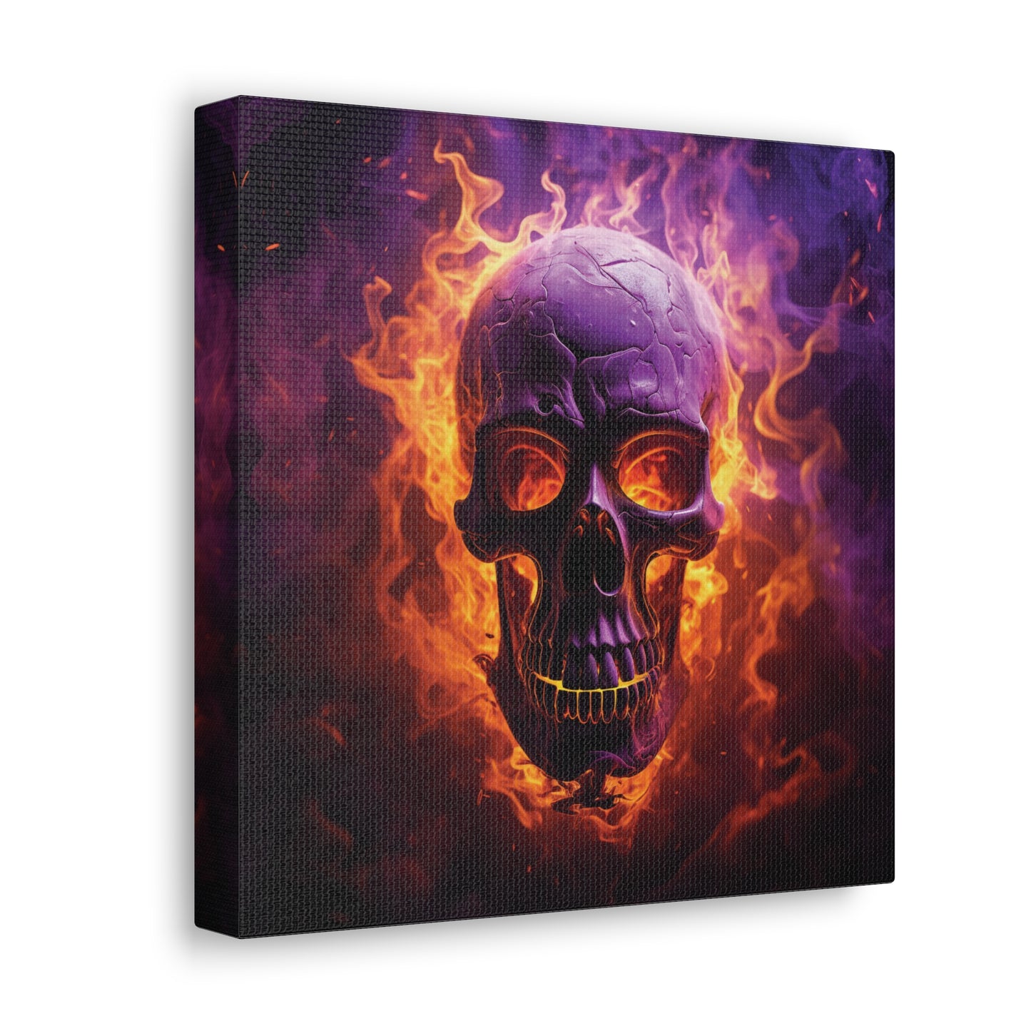 Canvas Gallery Wraps Skull Flames 3