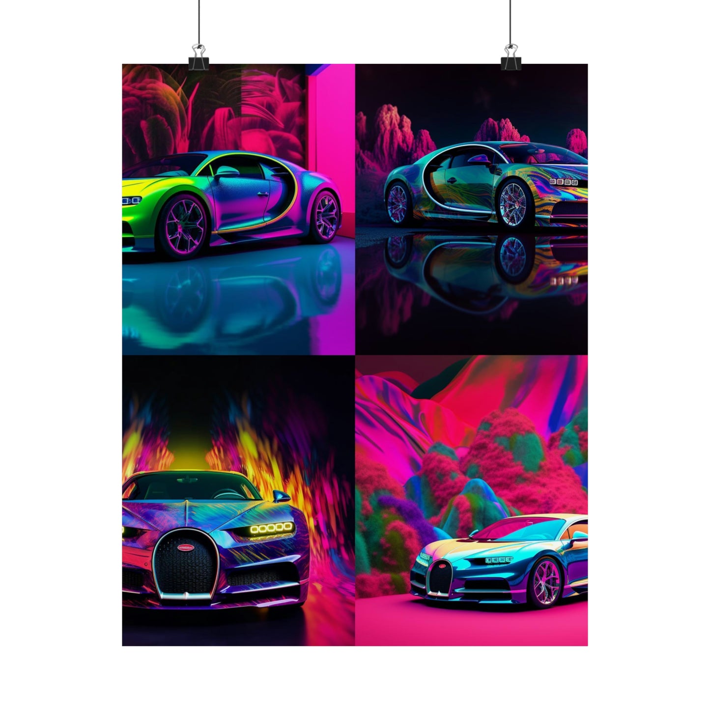 Premium Matte Vertical Posters Florescent Bugatti Flair 5