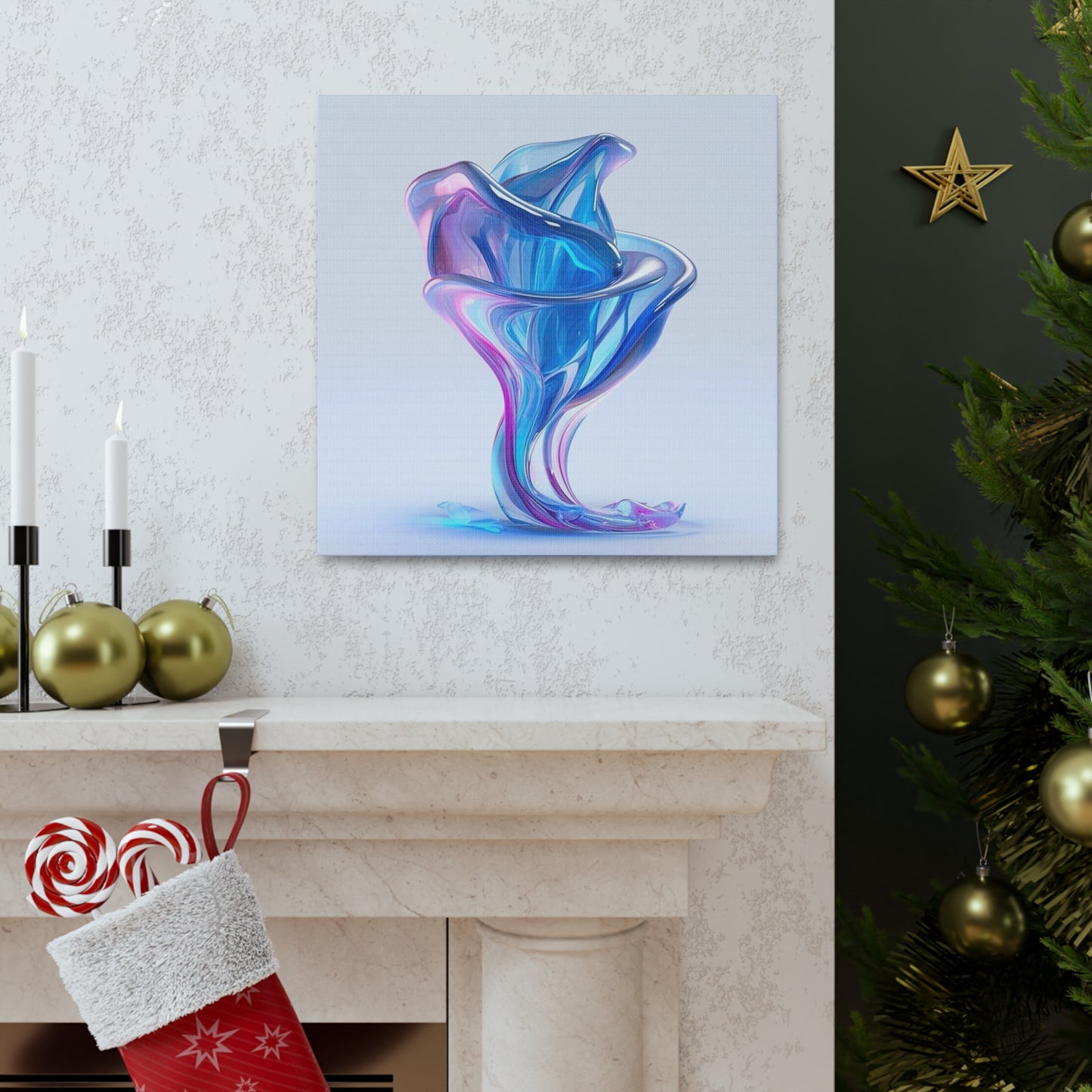 Canvas Gallery Wraps Pink & Blue Tulip Rose 2