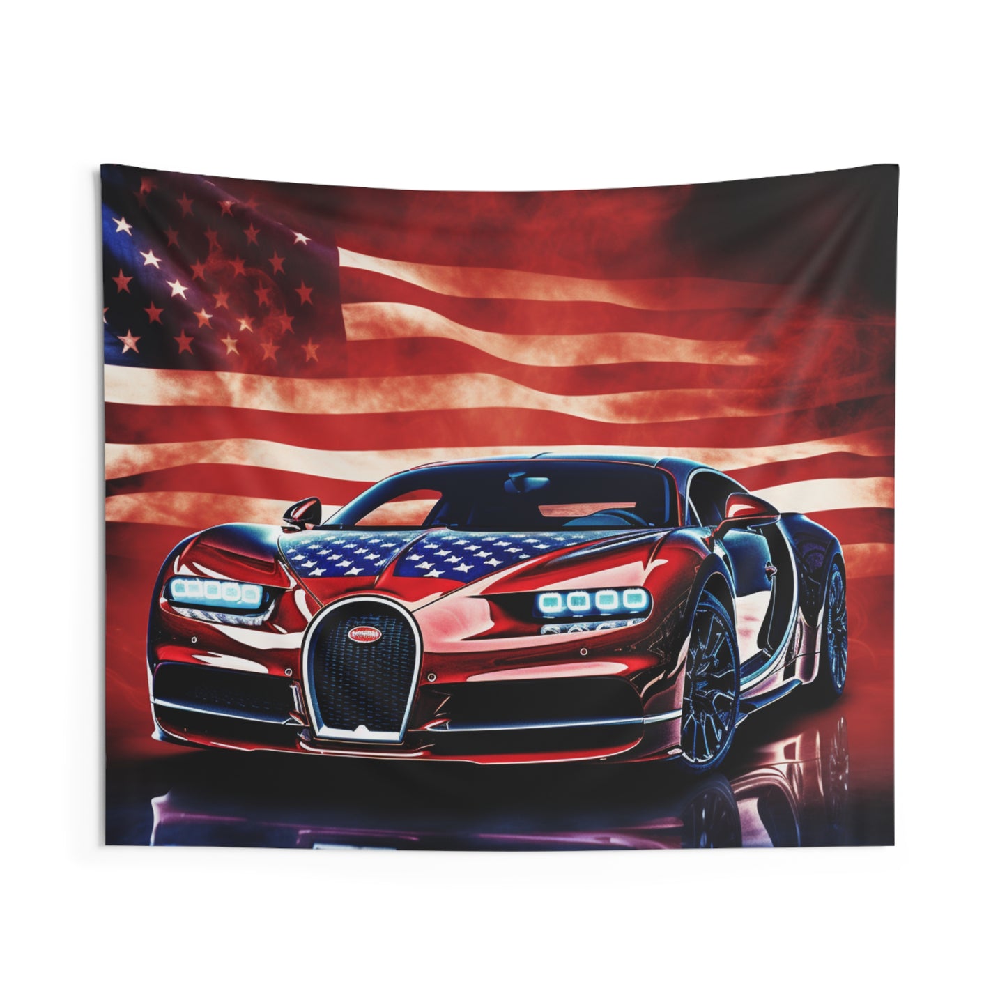 Indoor Wall Tapestries Abstract American Flag Background Bugatti 3
