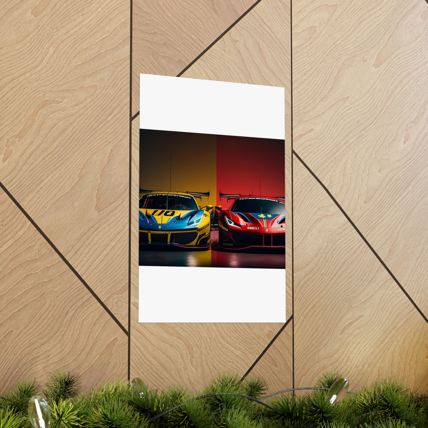 Premium Matte Vertical Posters Ferrari Red Blue 3