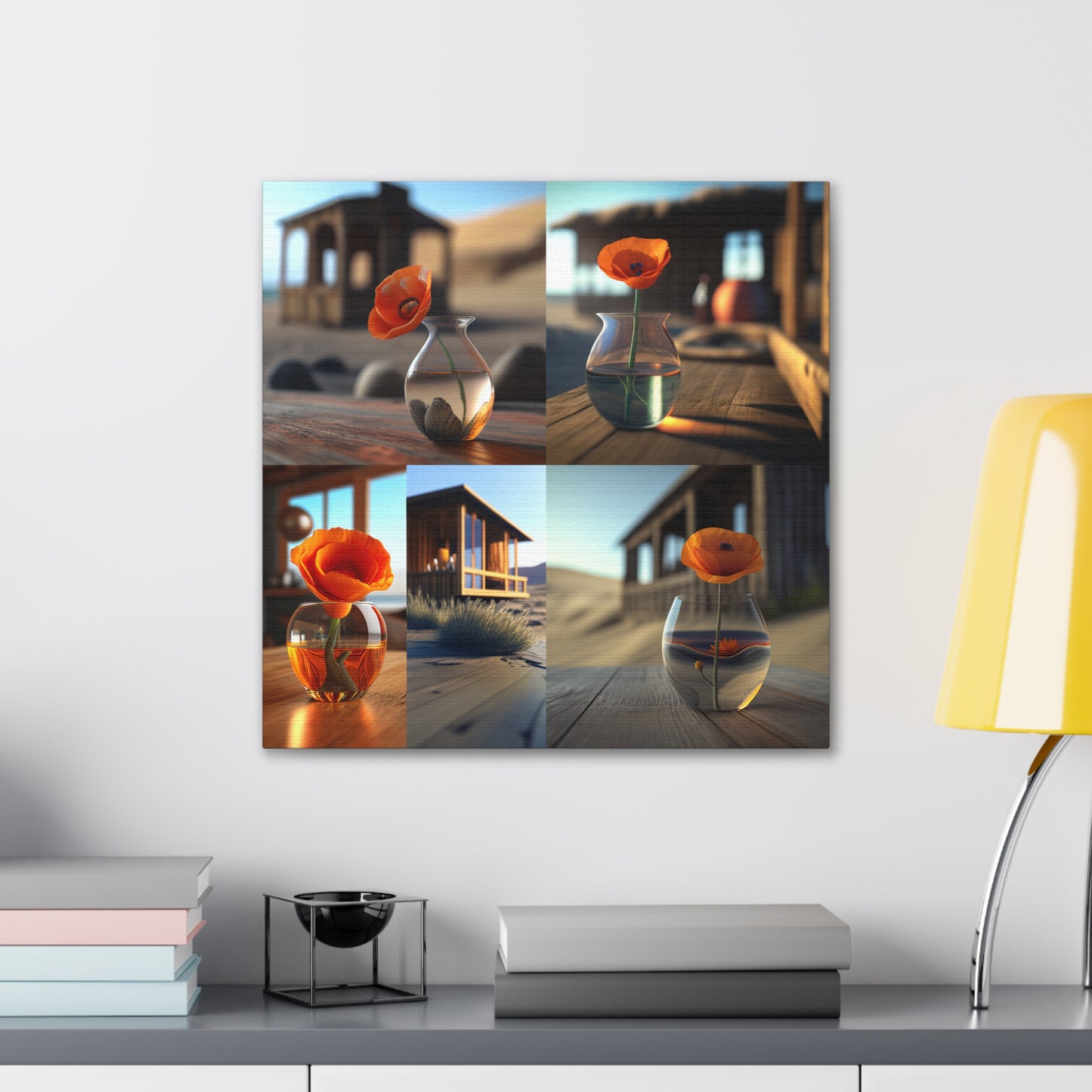 Canvas Gallery Wraps Poppy in a Glass Vase 5