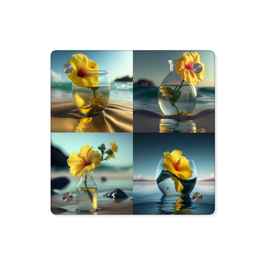 Acrylic Wall Art Panels Yellow Hibiscus glass 5