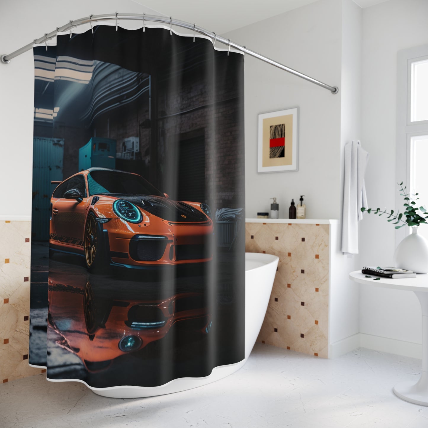 Polyester Shower Curtain Porsche Color 1