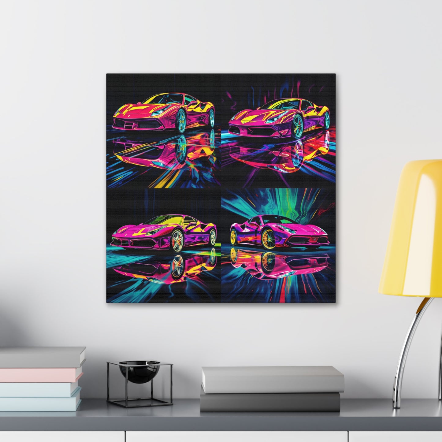 Canvas Gallery Wraps Pink Ferrari Macro 5