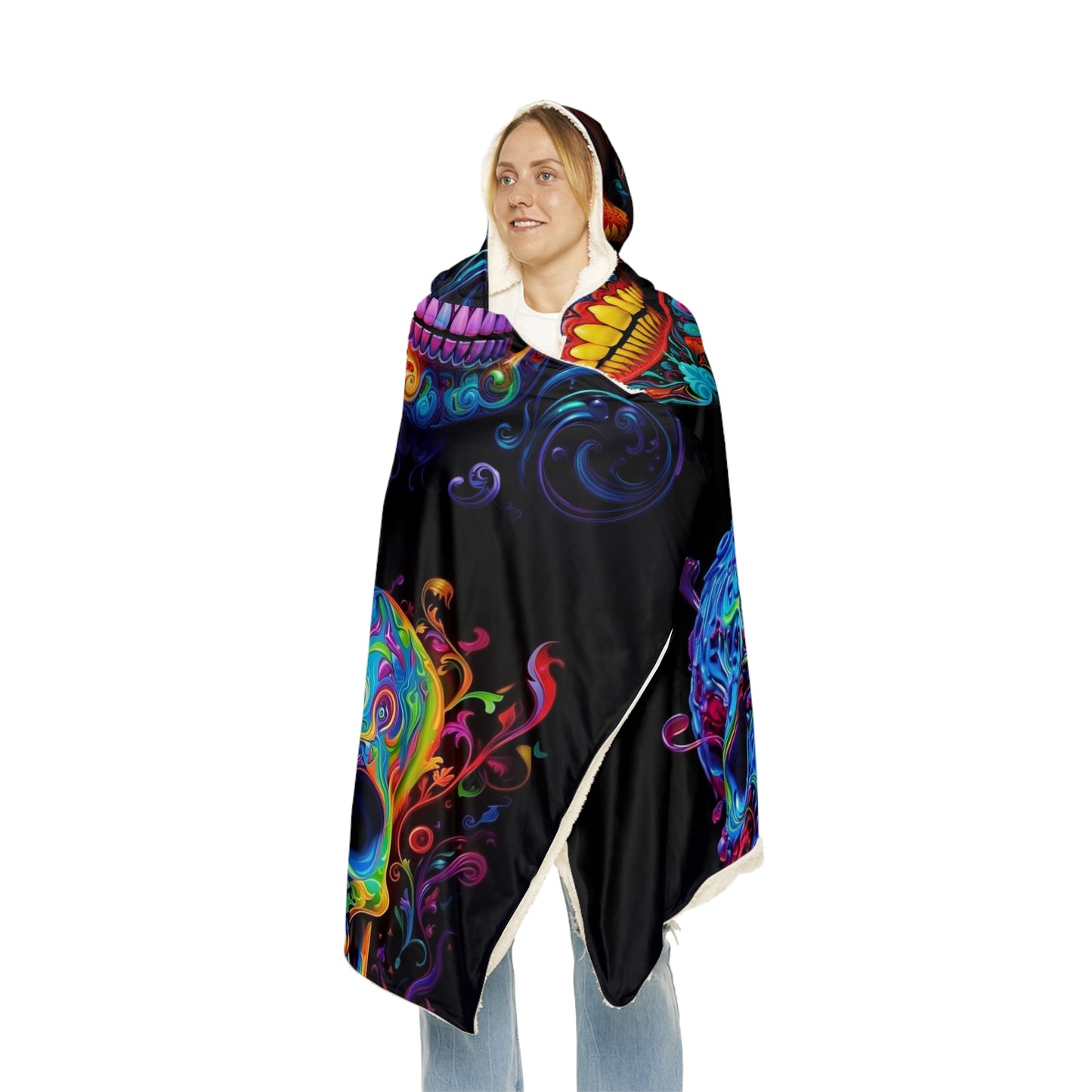 Snuggle Hooded Blanket Macro Skull Color 5