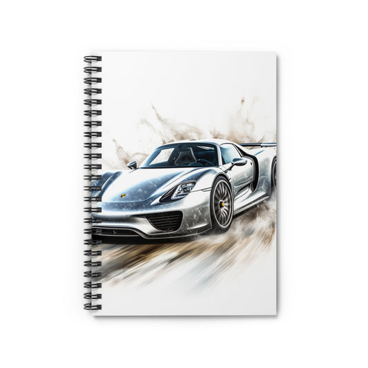 Spiral Notebook - Ruled Line 918 Spyder white background driving fast with water splashing 2