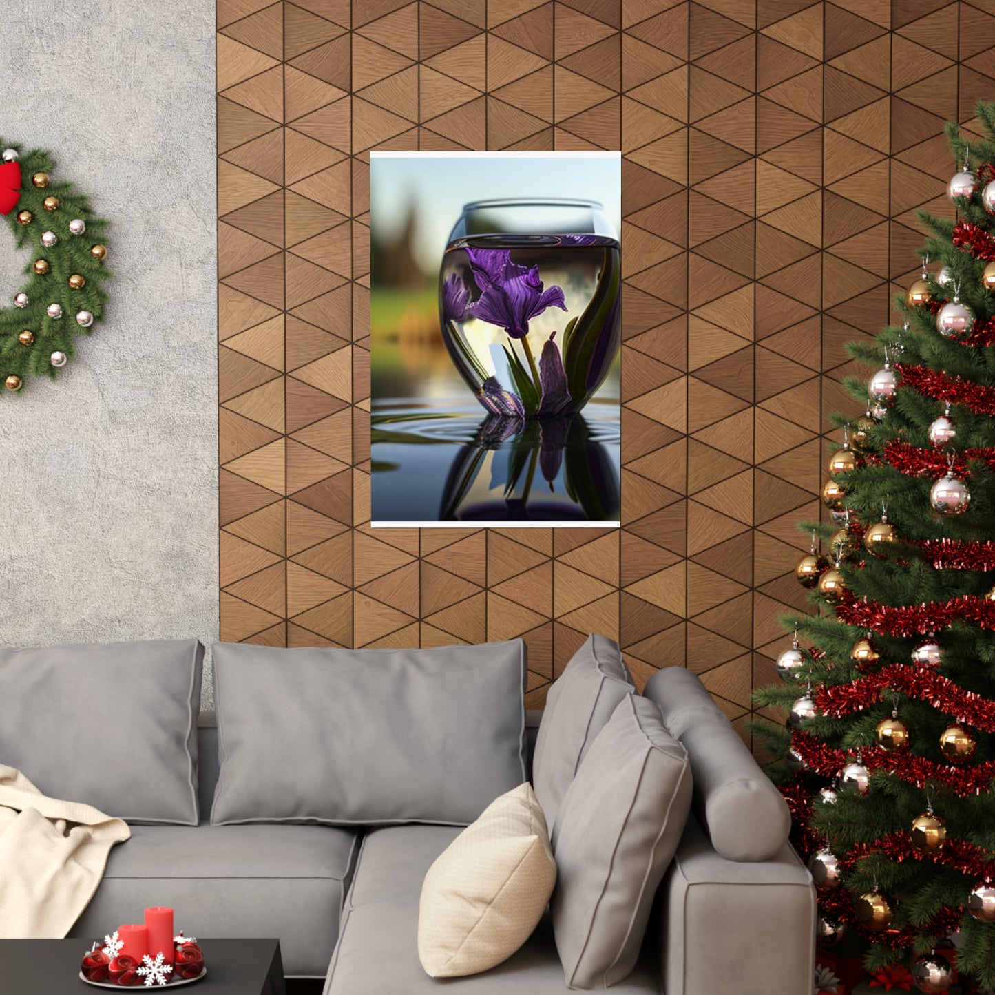 Premium Matte Vertical Posters Purple Iris in a vase 3