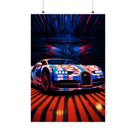 Premium Matte Vertical Posters Macro Bugatti American Flag 1