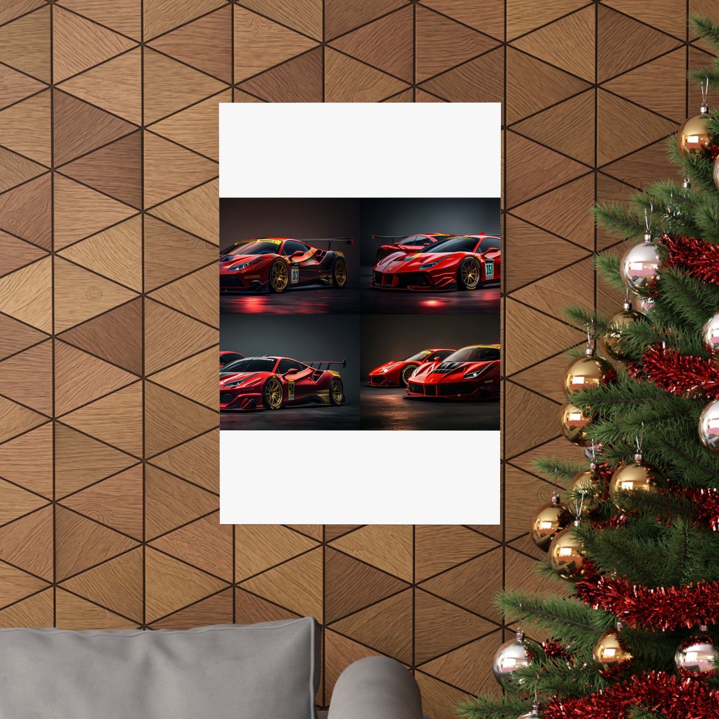 Premium Matte Vertical Posters Ferrari Red 5