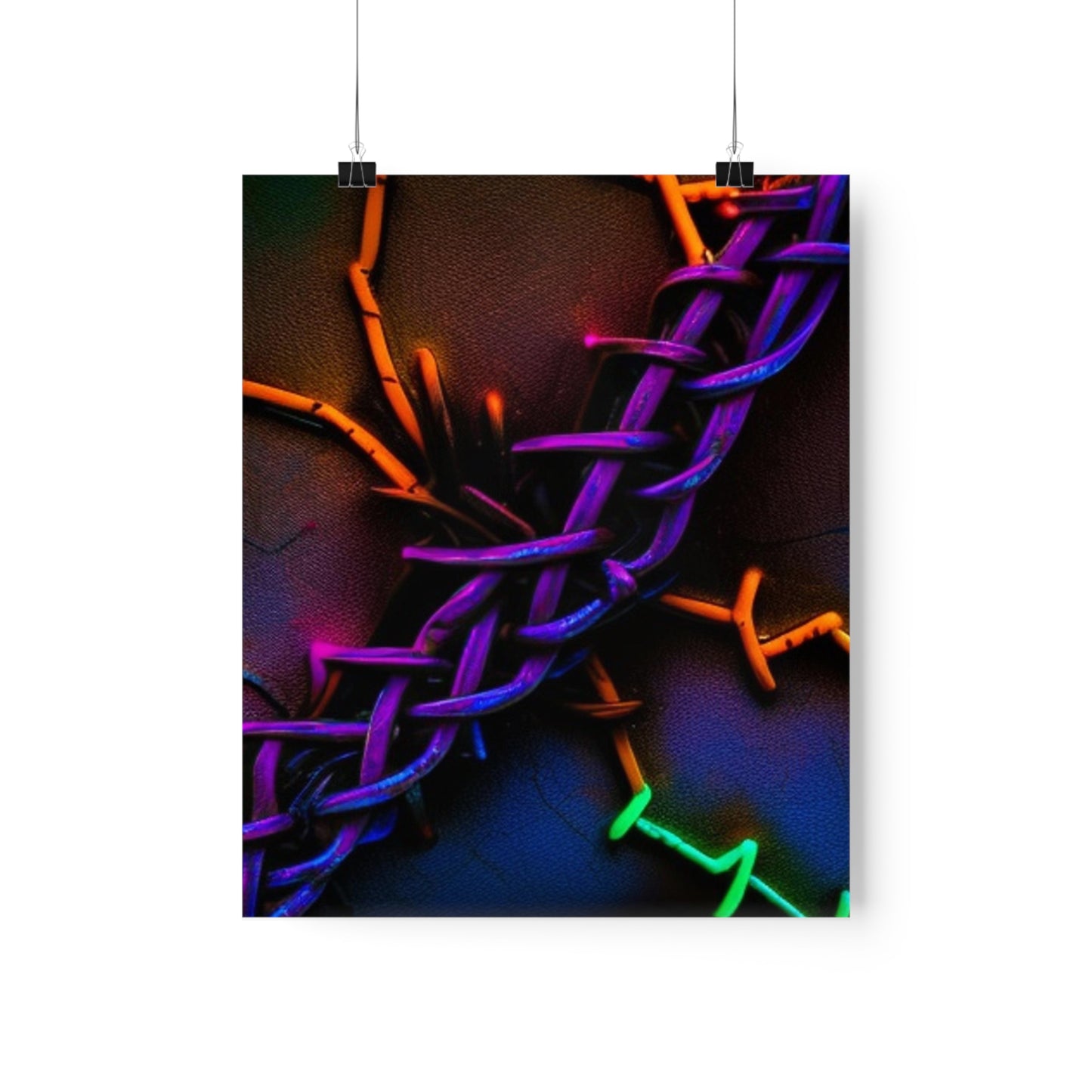 Premium Matte Vertical Posters Macro Neon Barbs 2