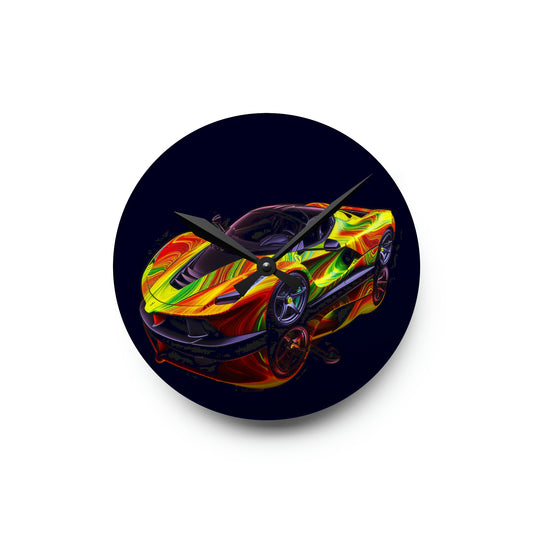 Acrylic Wall Clock Ferrari Neon 4