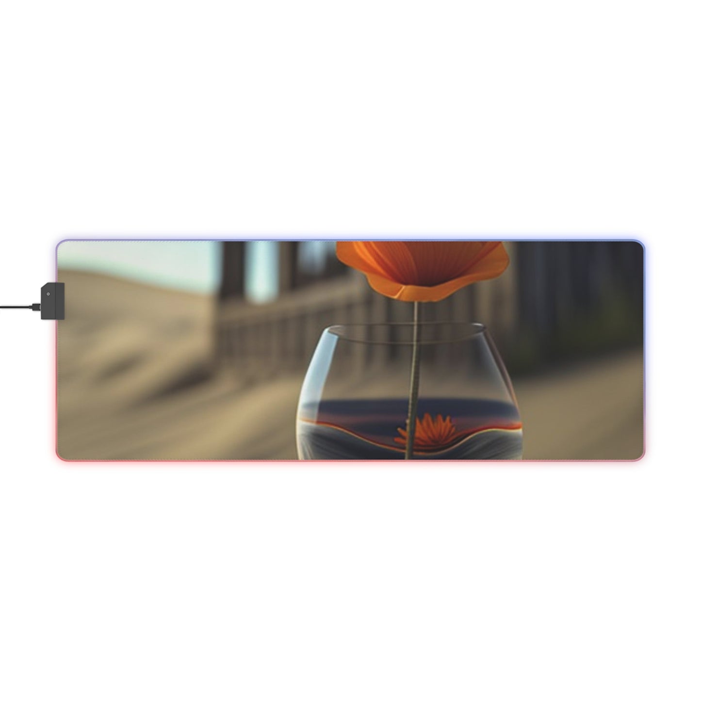 LED Gaming Mouse Pad Poppy in a Glass Vase 4