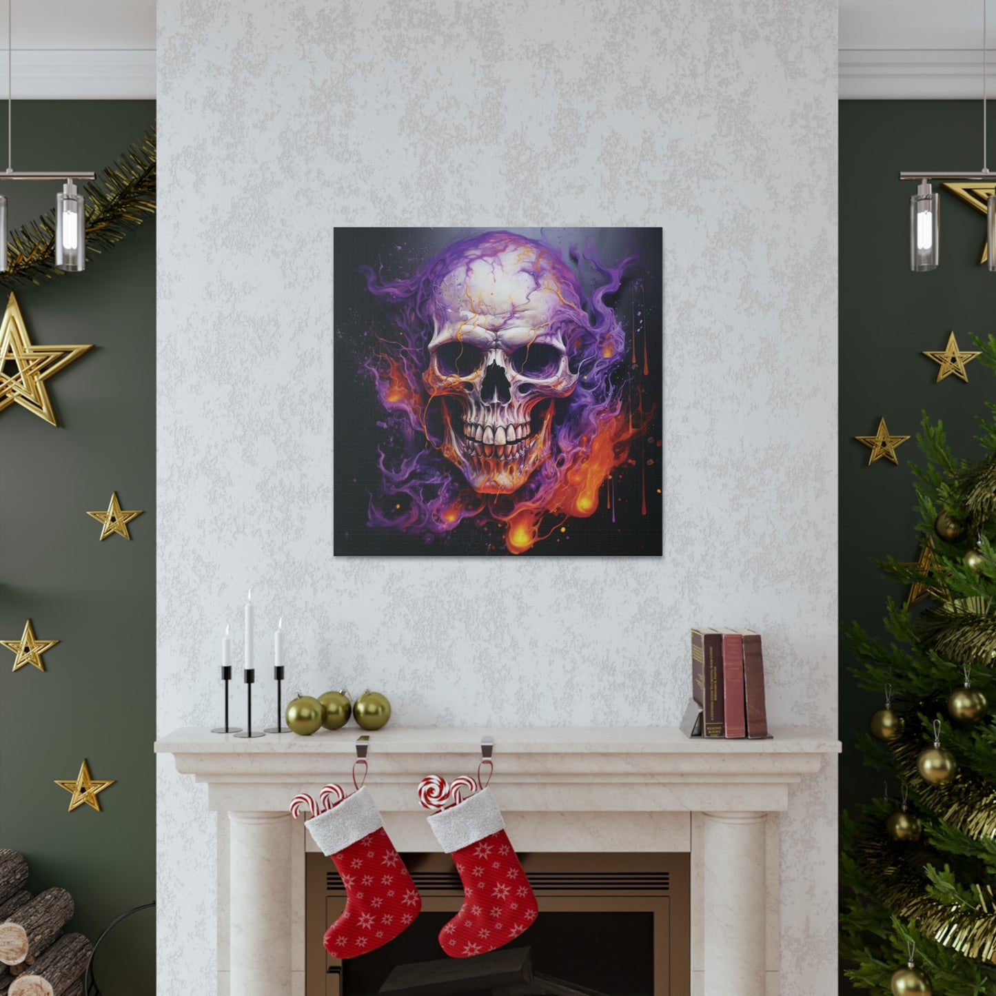 Canvas Gallery Wraps Skull Flames 2