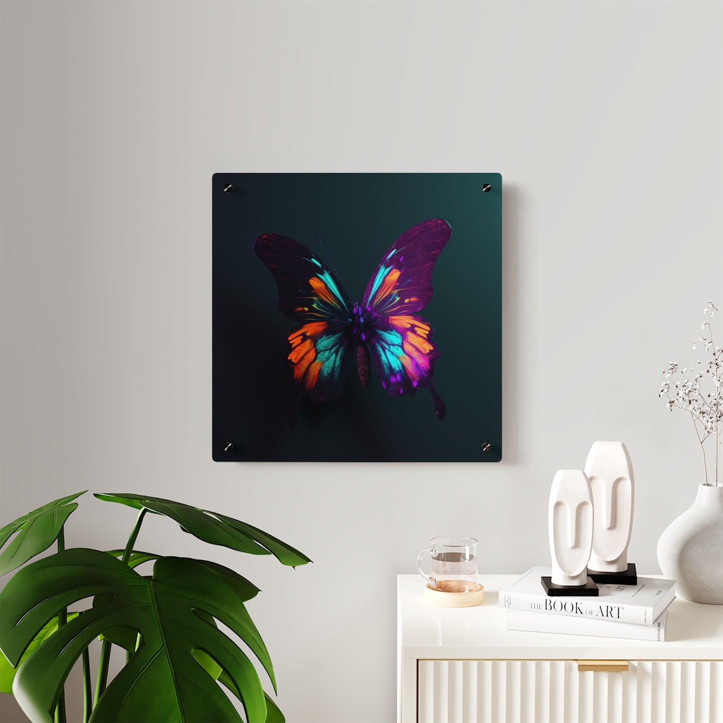 Acrylic Wall Art Panels Hyper Colorful Butterfly Purple 4