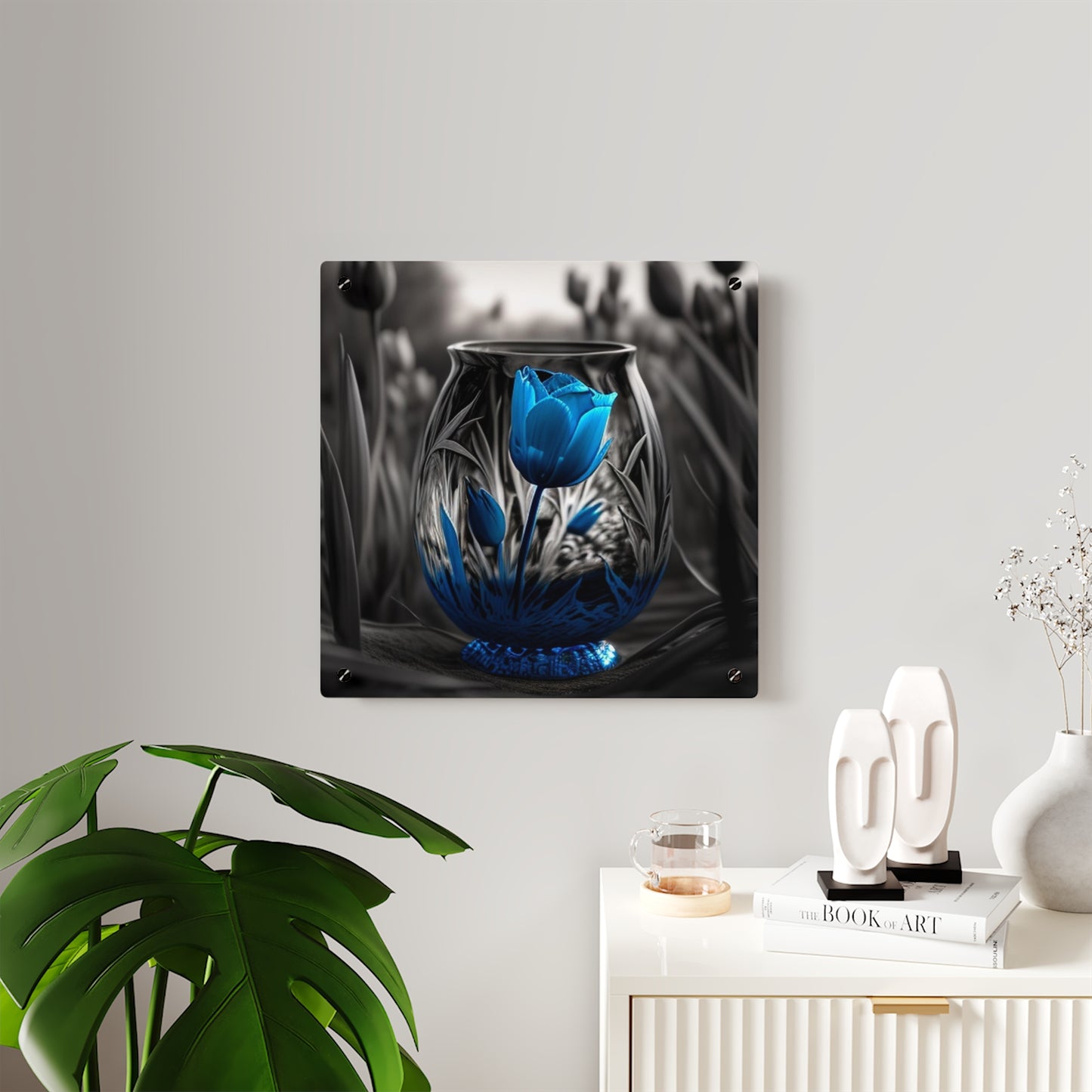 Acrylic Wall Art Panels Tulip Blue 3