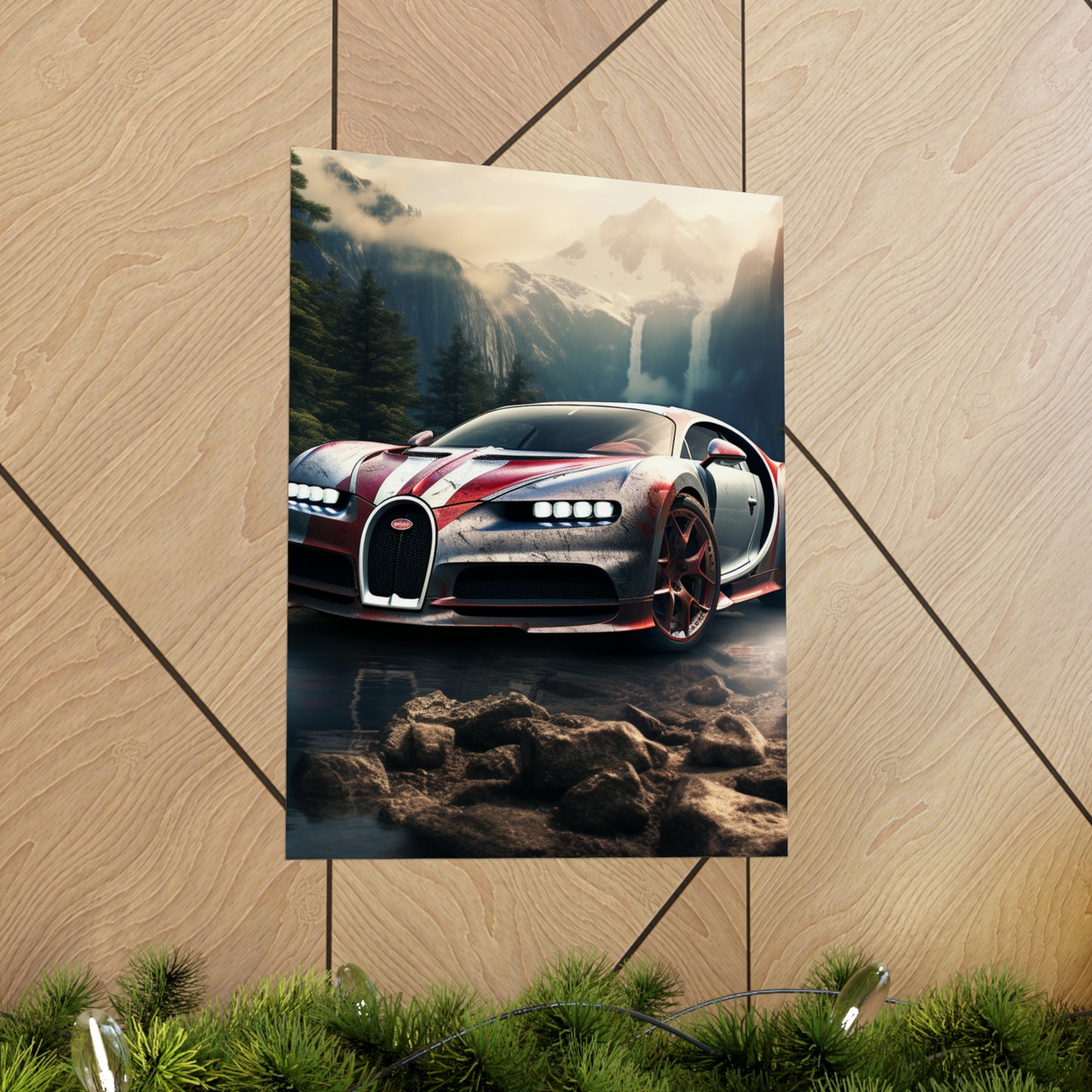 Premium Matte Vertical Posters Bugatti Waterfall 4