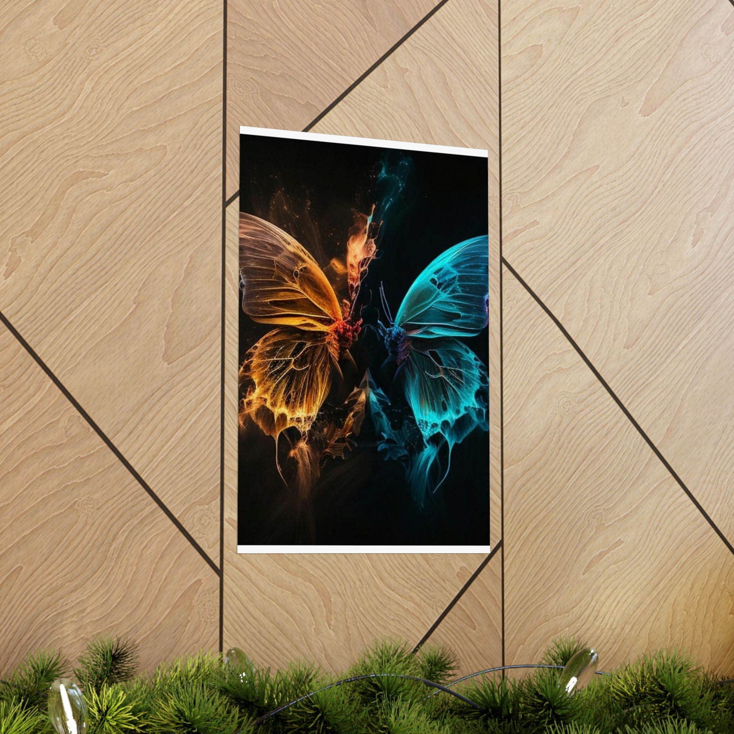 Premium Matte Vertical Posters Neon Glo Butterfly 4