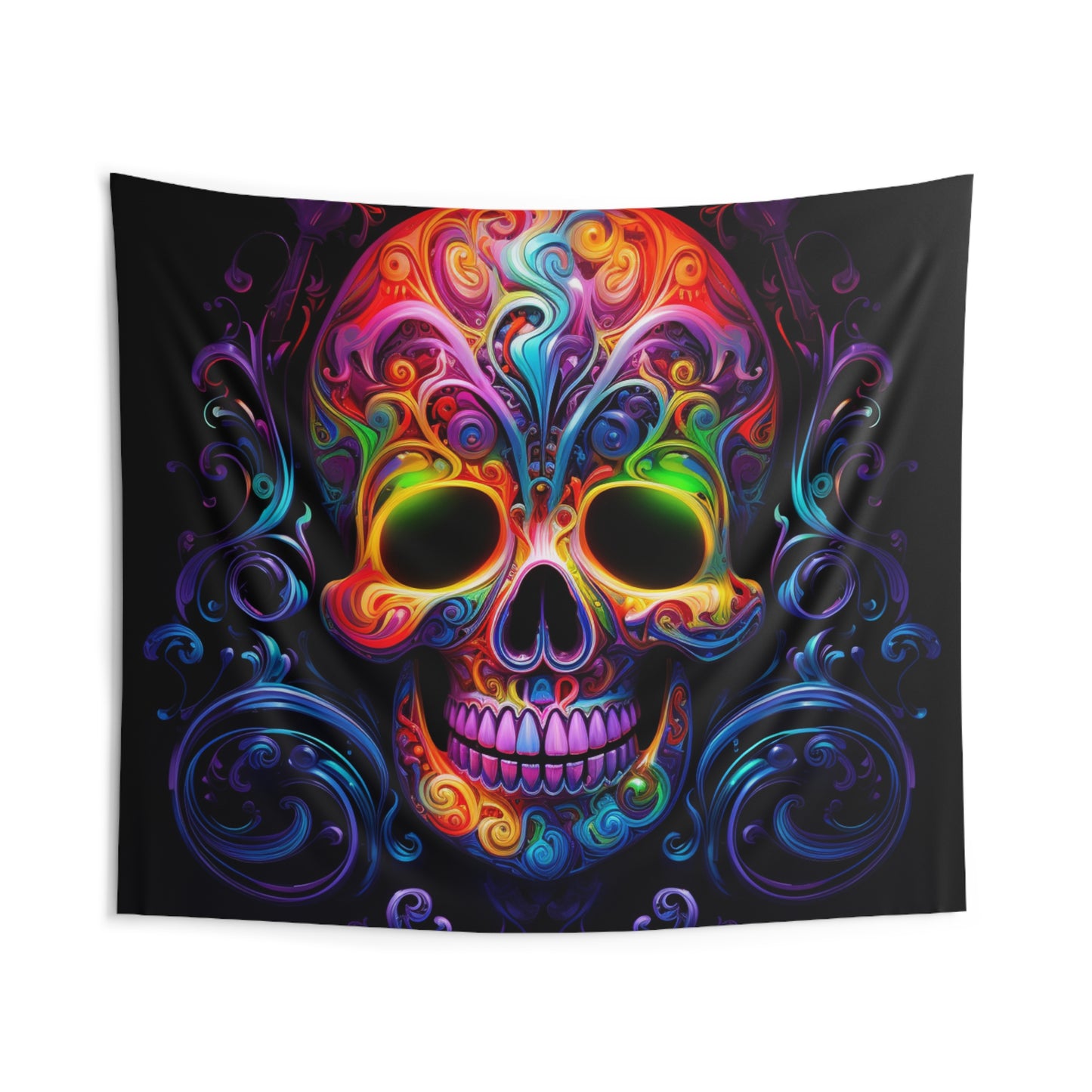 Indoor Wall Tapestries Macro Skull Color 2