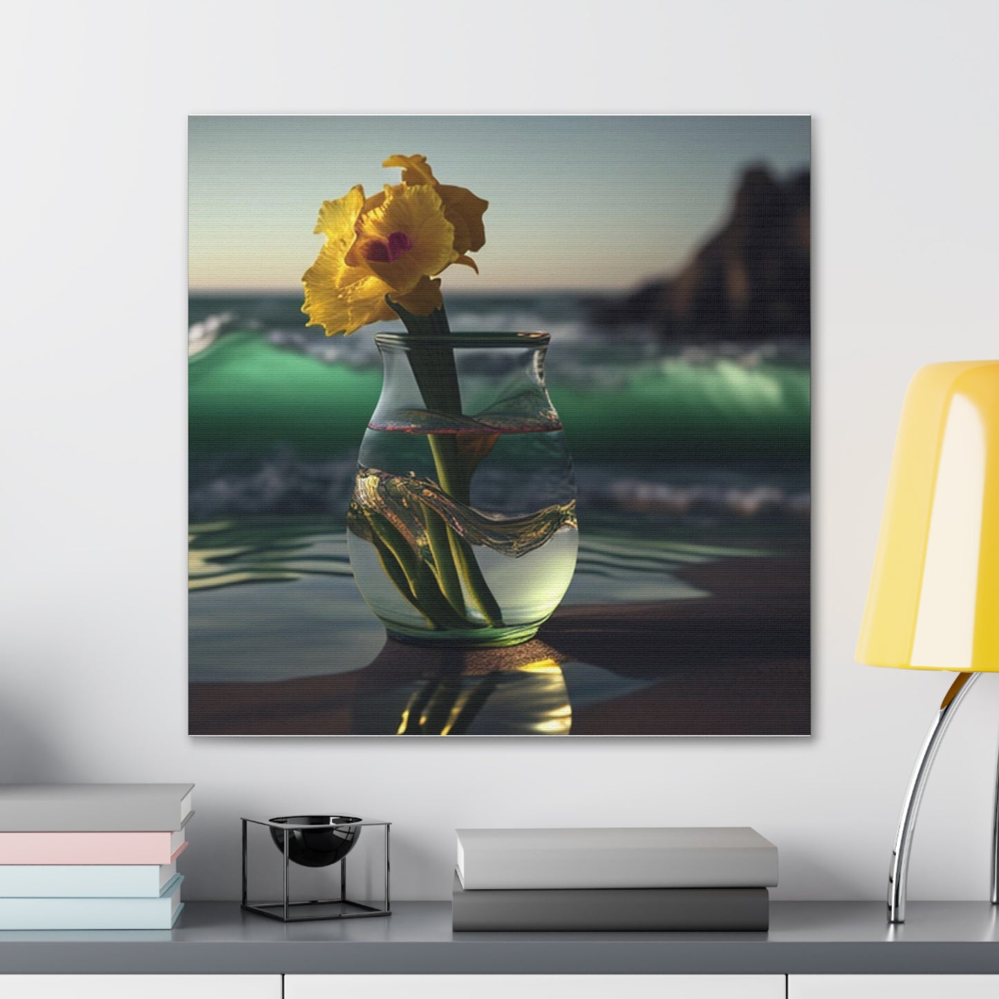 Canvas Gallery Wraps Yellow Gladiolus glass 1