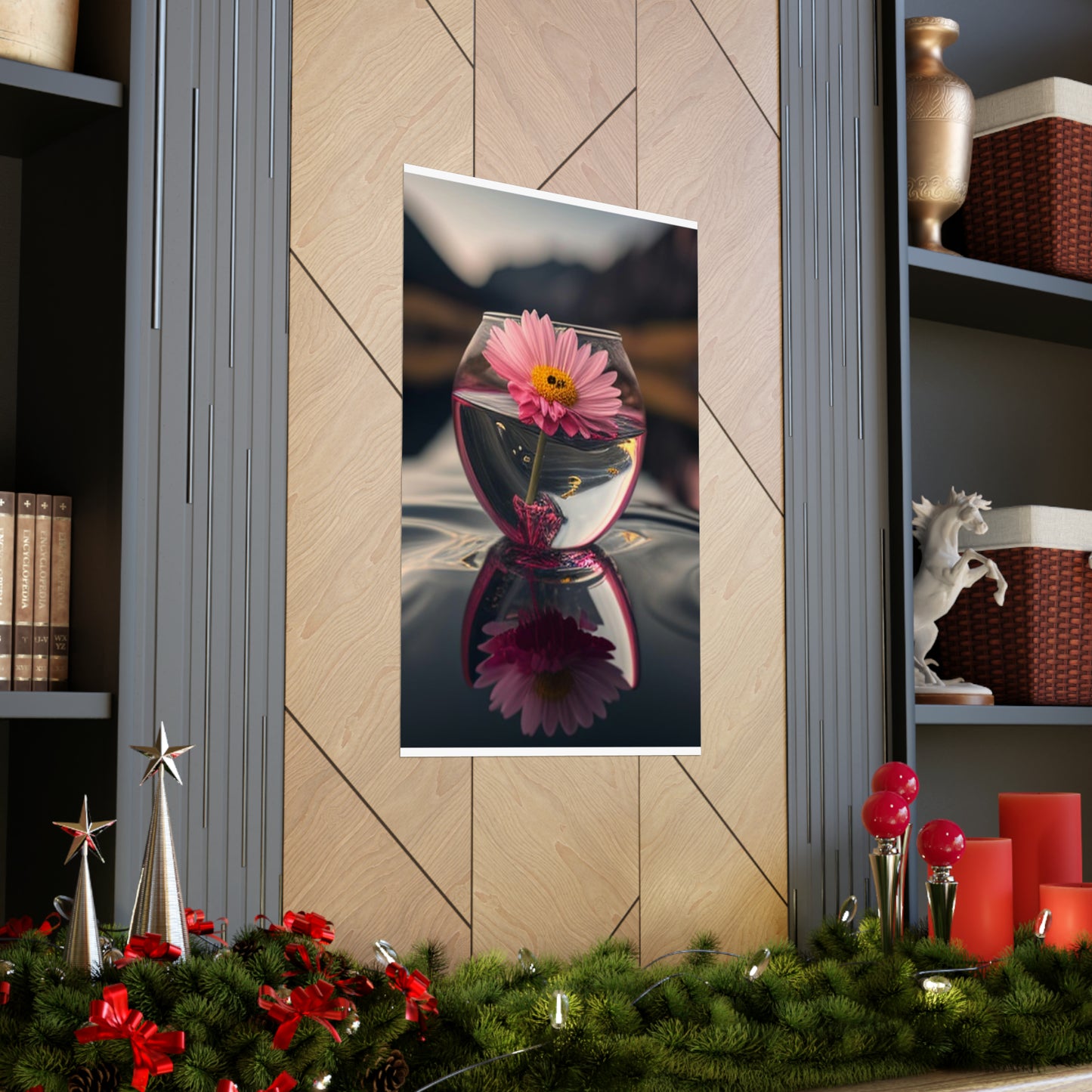 Premium Matte Vertical Posters Pink Daisy 1