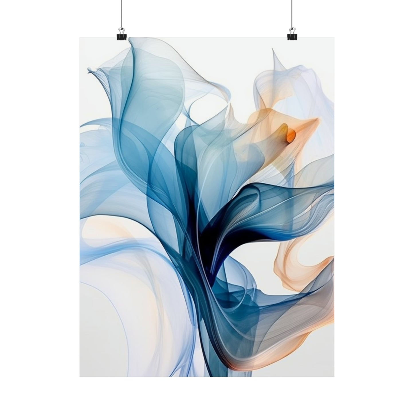 Premium Matte Vertical Posters Blue Tluip Abstract 3