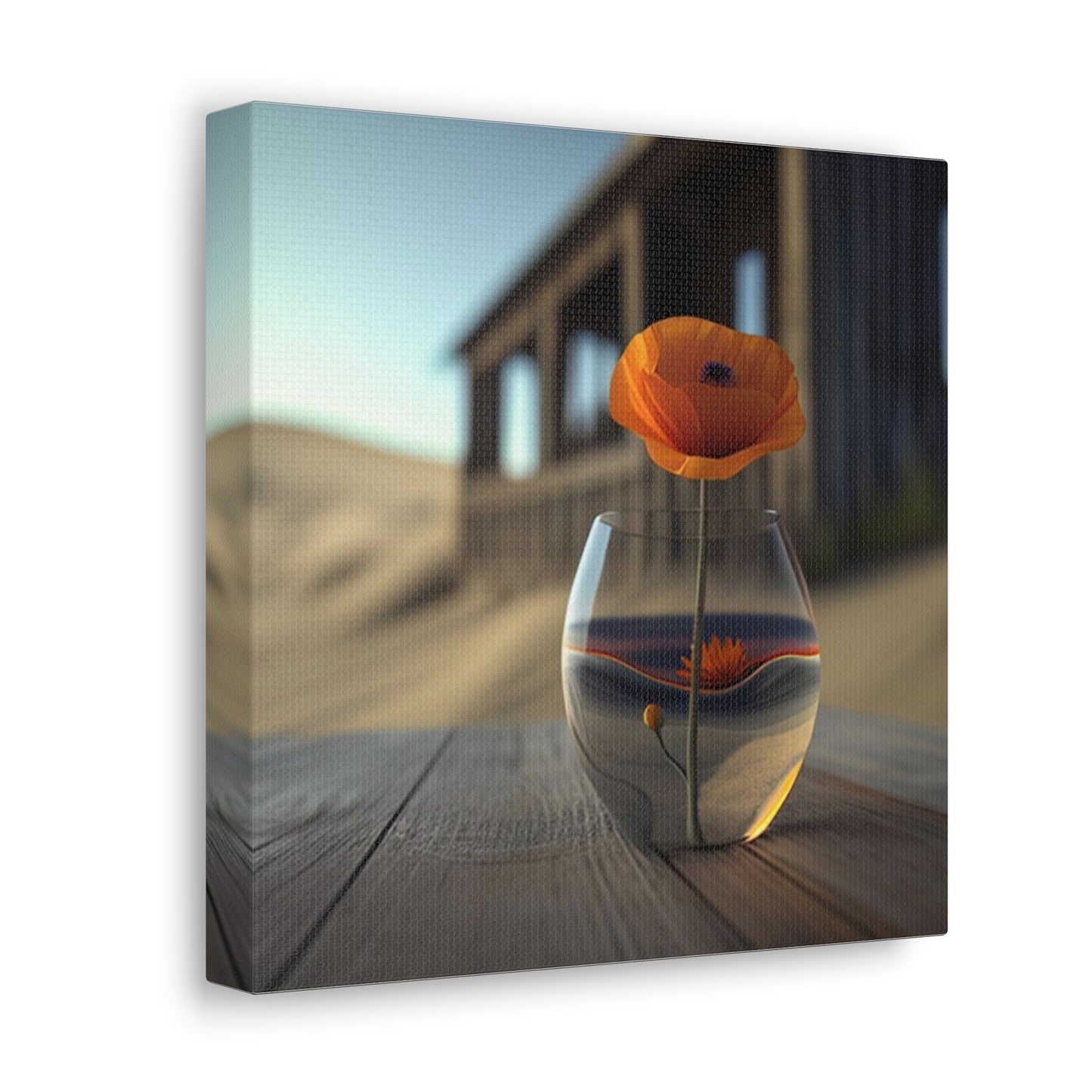 Canvas Gallery Wraps Poppy in a Glass Vase 4
