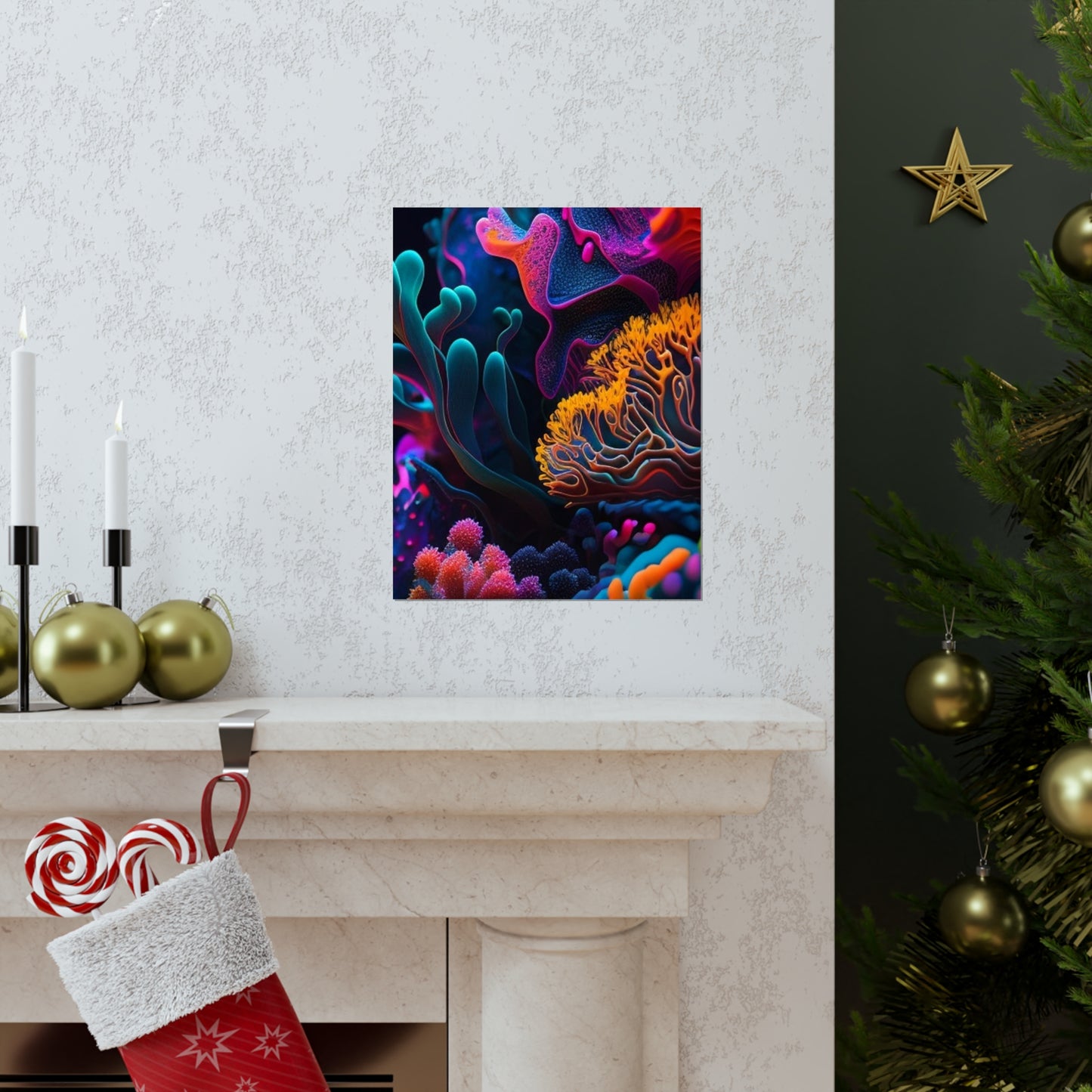 Premium Matte Vertical Posters Macro Coral Reef 2