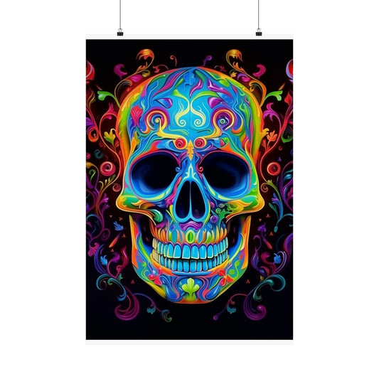 Premium Matte Vertical Posters Macro Skull Color 4